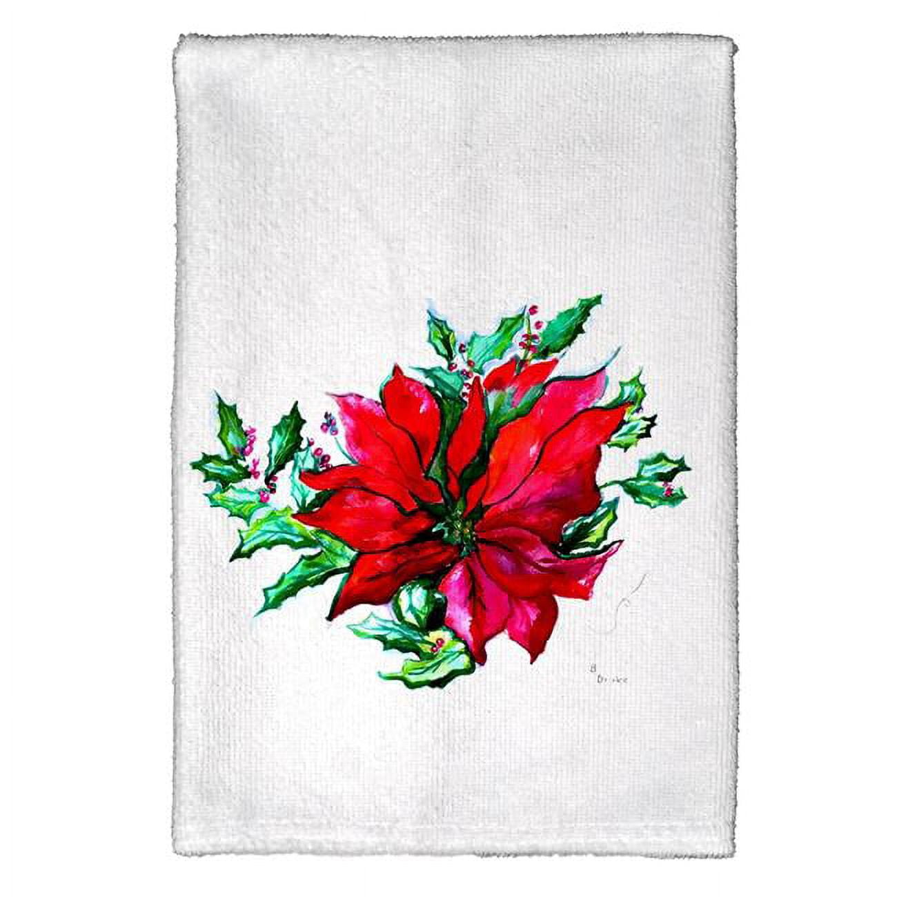 Picture of Betsy Drake KT901 16 x 25 in. Poinsettia Kitchen Towel - Set of 4