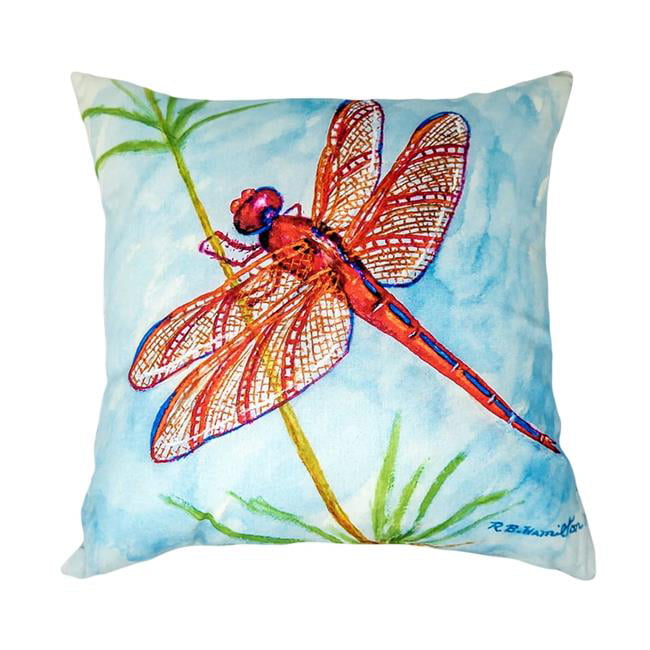 18 x 18 in. Red Dragonfly No Cord Pillow
