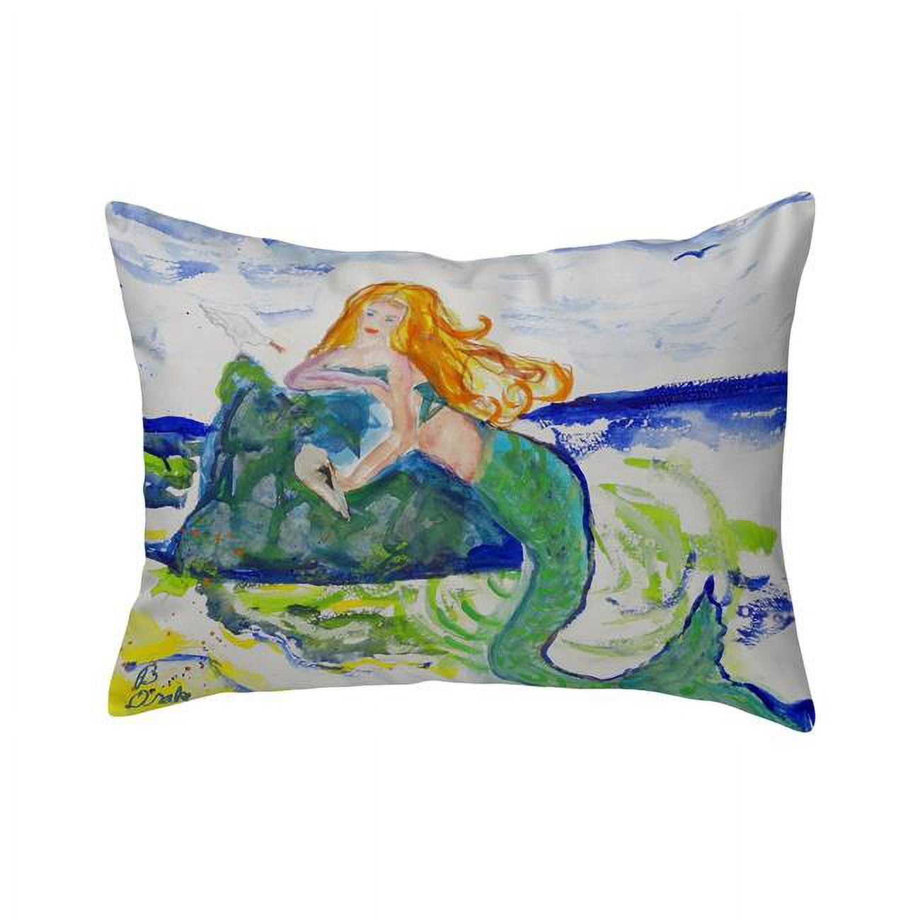 16 x 20 in. Mermaid on Rock No Cord Pillow