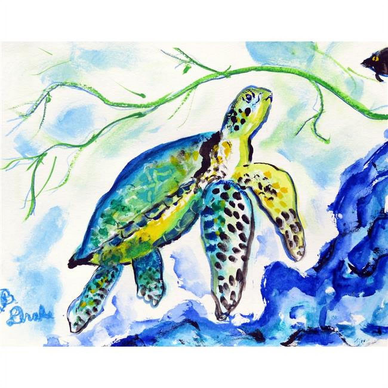 Picture of Betsy Drake PM833 Yellow Sea Turtle Place Mat - Set of 4