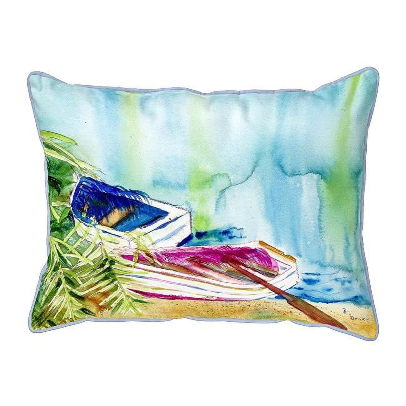 11 x 14 in. Watercolor Rowboats Small Pillow