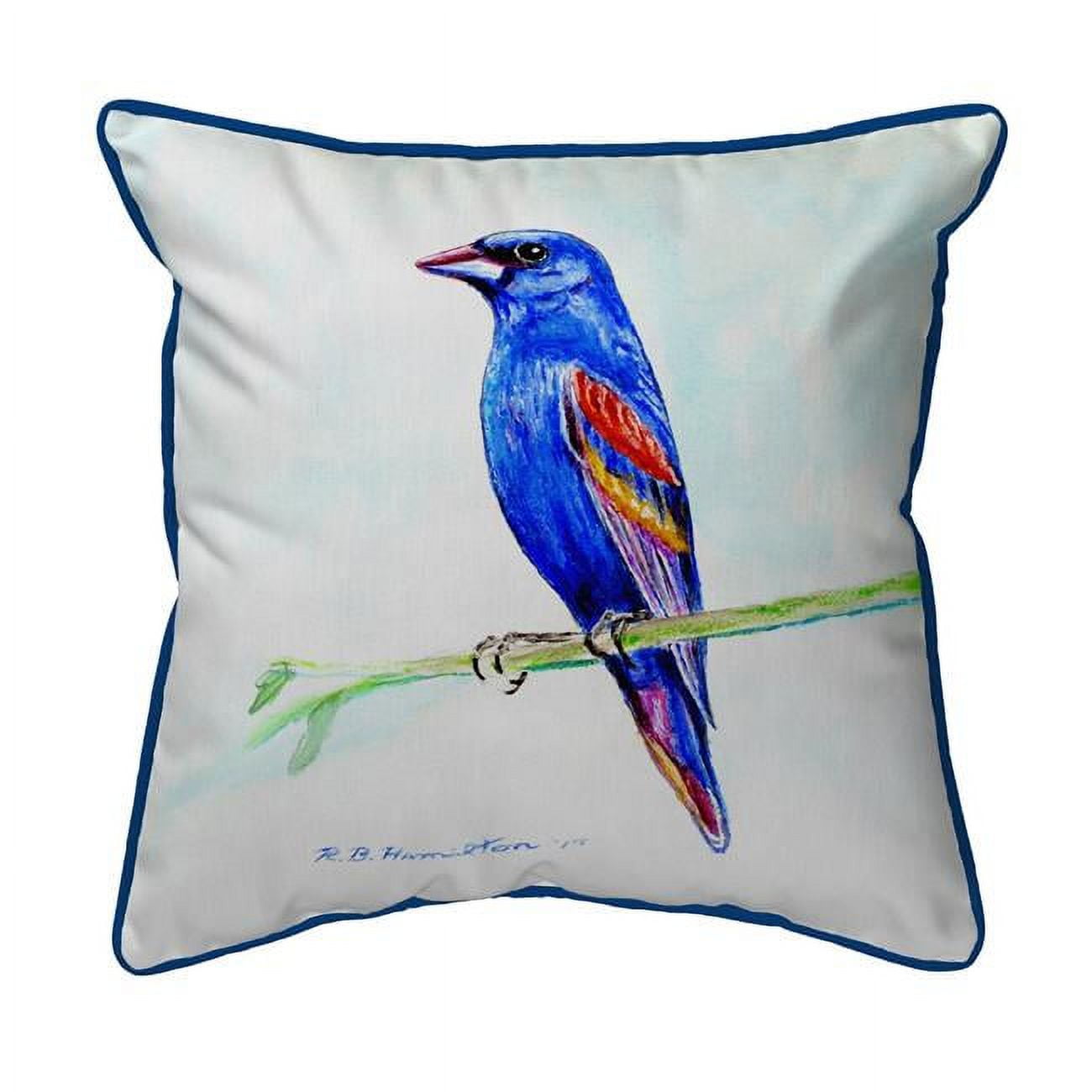 Blue Grosebeak Small Pillow - Blue - 11in. x 14in.
