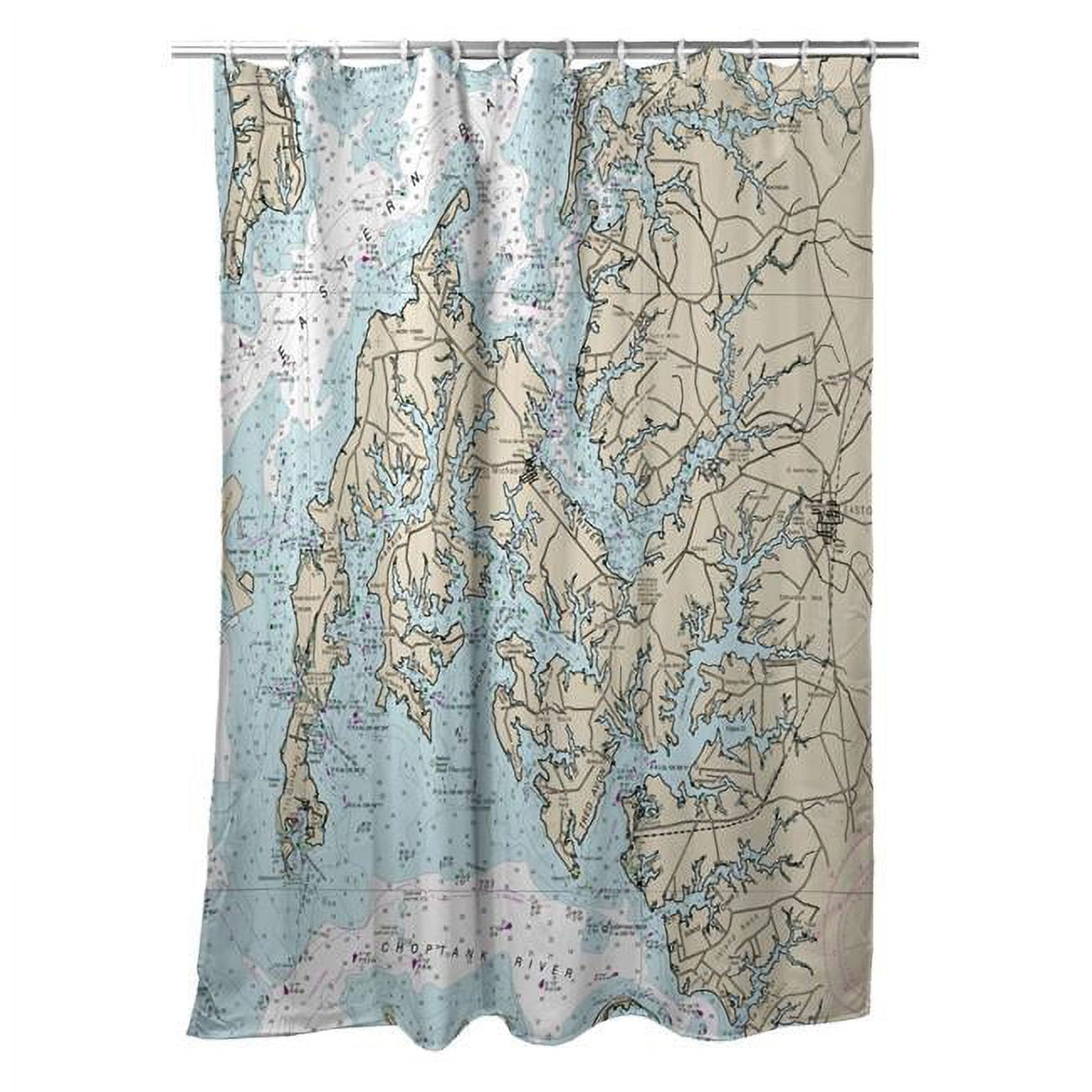 Easton, MD Nautical Map Shower Curtain - 70 x 72 in.