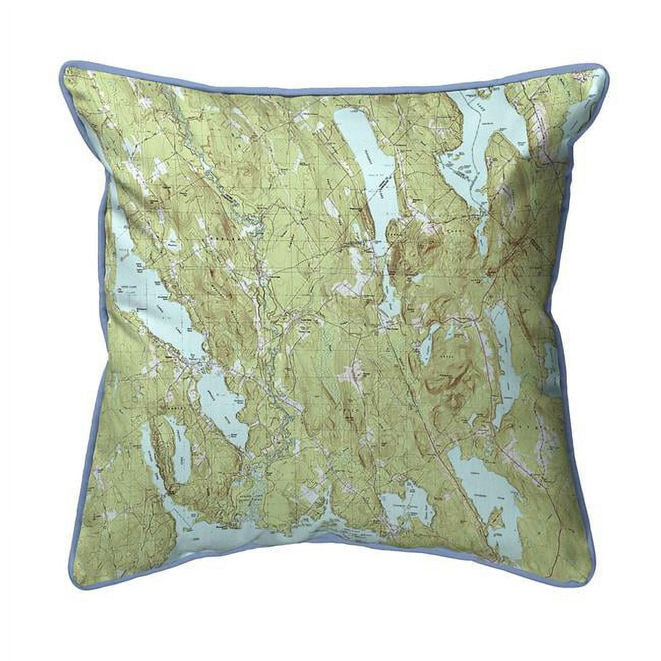 Casco & Sebago Lake, ME Nautical Map Small Corded Indoor & Outdoor Pillow - 12 x 12 in -  JensenDistributionServices, MI2814712