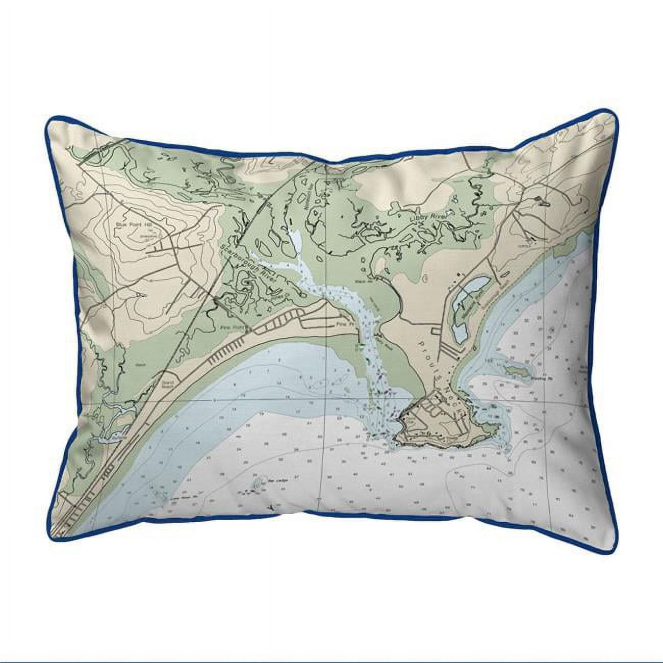 ZP13287PP Pine Point, ME Nautical Map Extra Large Zippered Indoor & Outdoor Pillow - 20 x 24 in.
