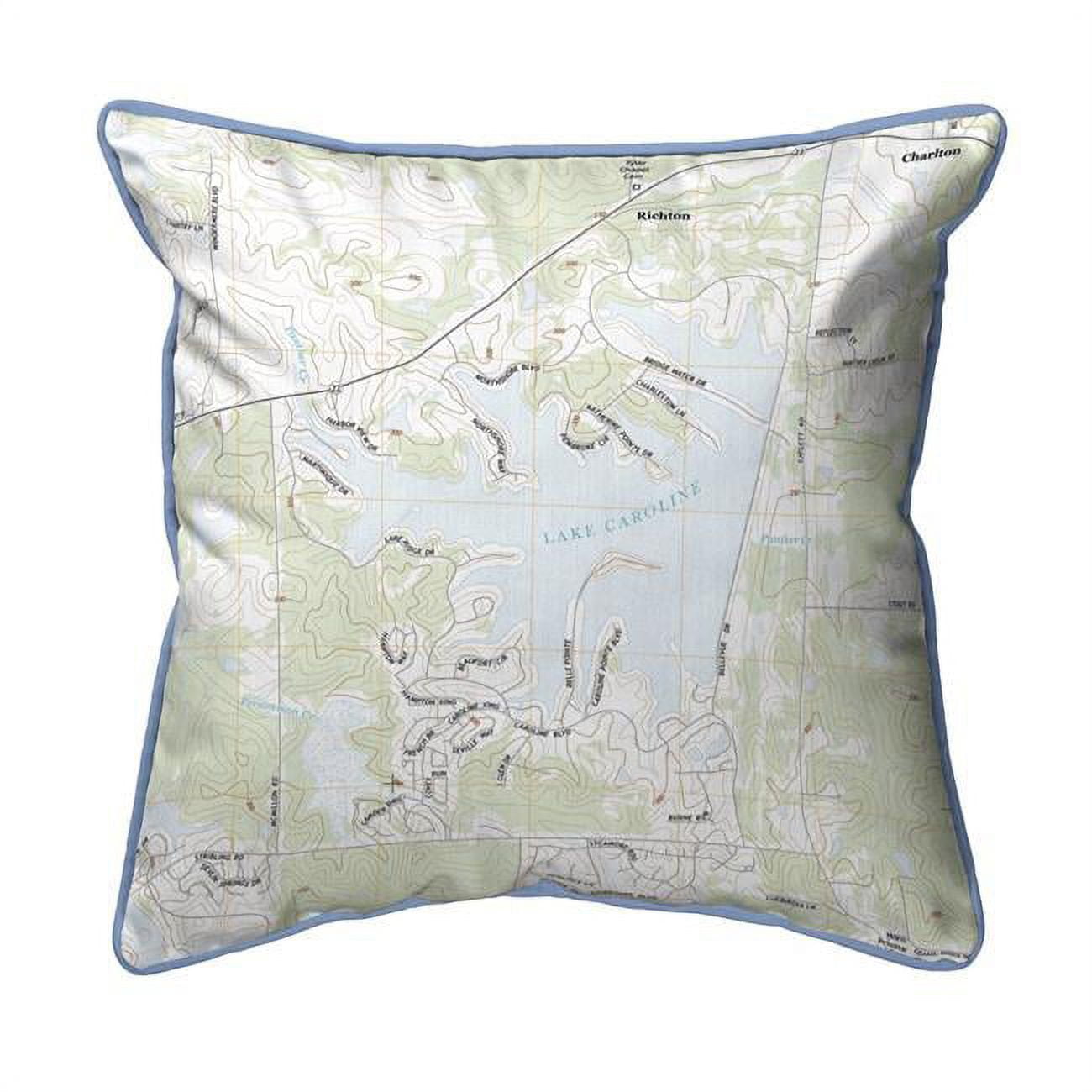 ZP856 Lake Caroline, MS Nautical Map Extra Large Zippered Indoor & Outdoor Pillow - 22 x 22 in.