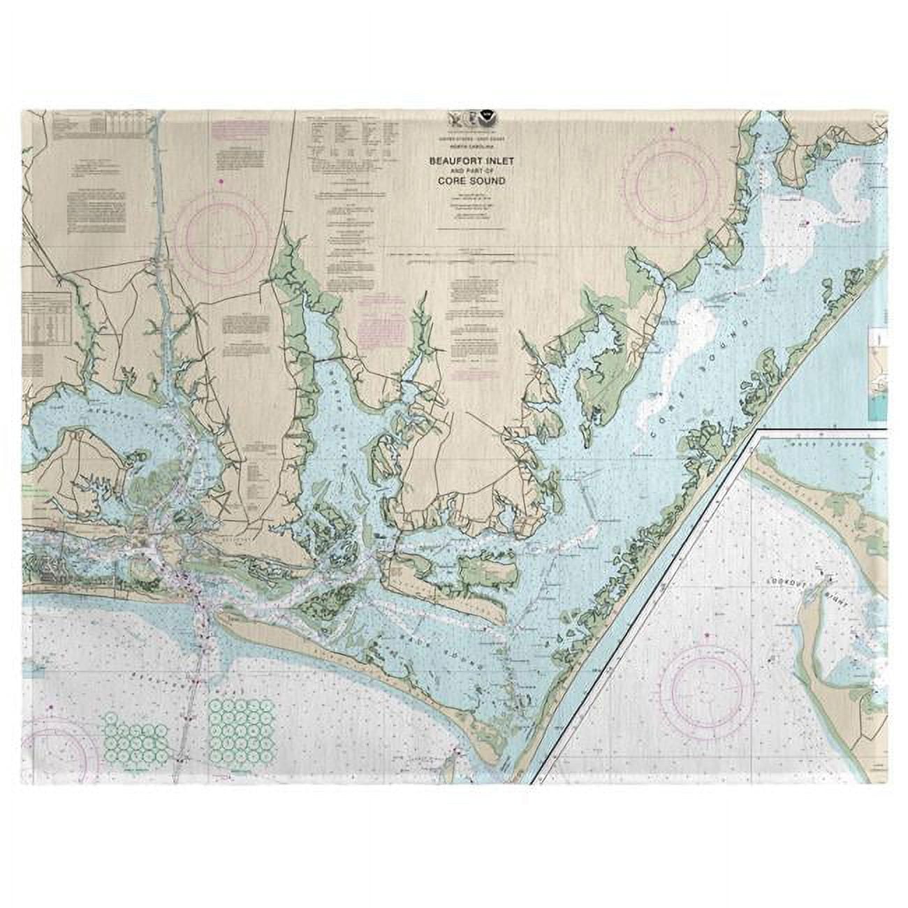 Picture of Betsy Drake PM11545 Beaufort Inlet & Part of Core Sound, NC Nautical Map Place Mat, 14 x 18 in. - Set of 4