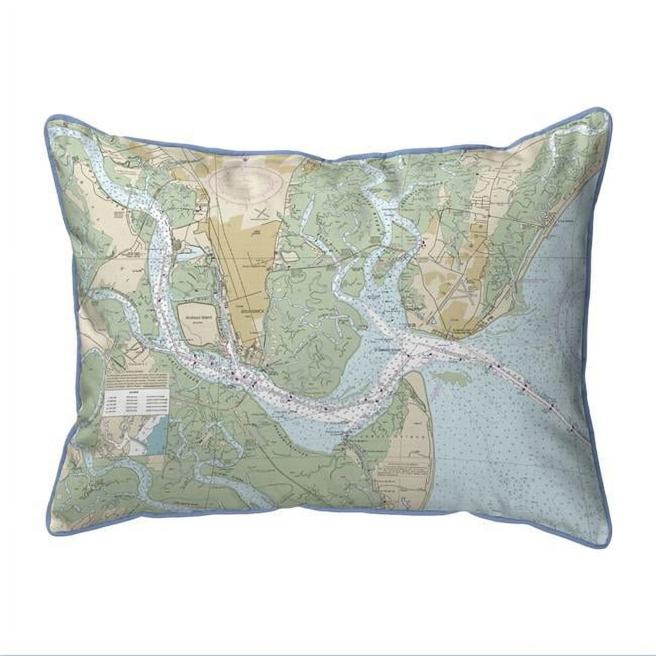 Picture of Betsy Drake HJ11506 St Simons Sound&#44; GA Nautical Map Large Corded Indoor & Outdoor Pillow - 16 x 20 in.