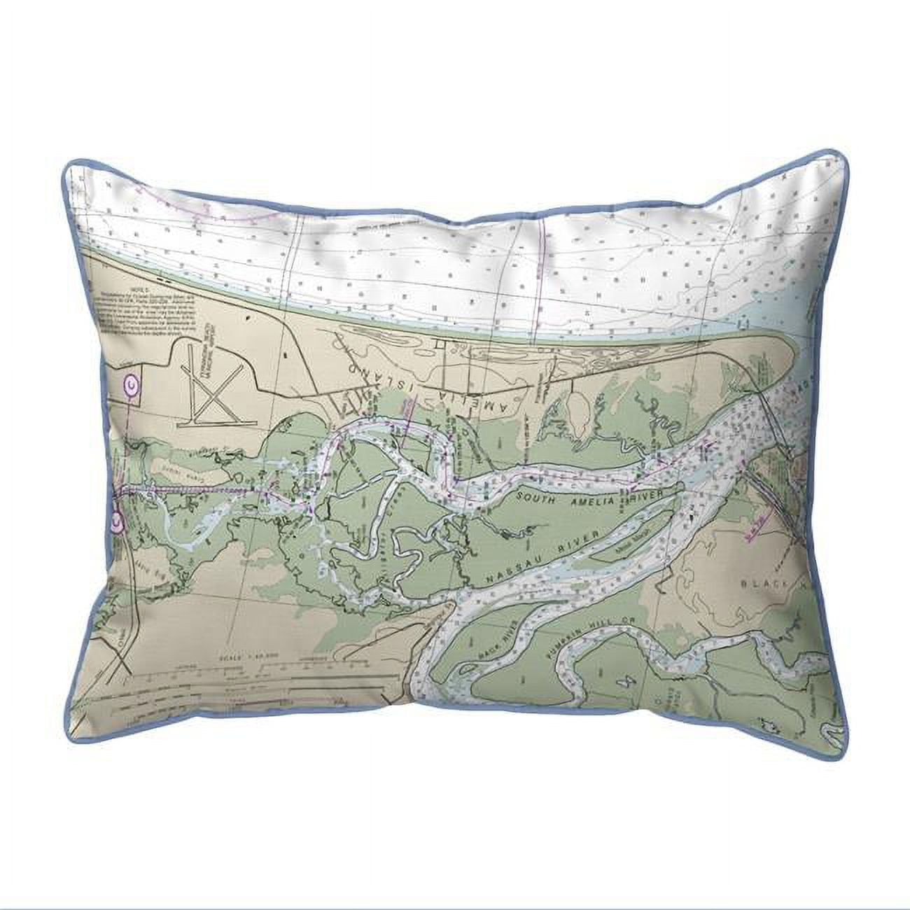 Picture of Betsy Drake HJ11489 Amelia Island&#44; FL Nautical Map Large Corded Indoor & Outdoor Pillow - 16 x 20 in.