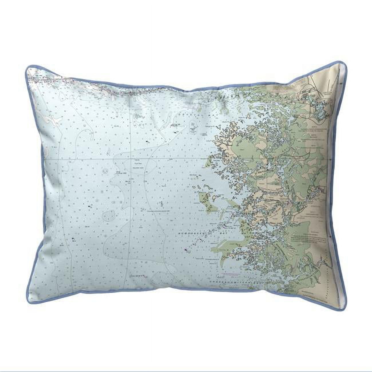 Crystal River, FL Nautical Map Extra Large Zippered Indoor & Outdoor Pillow - 20 x 24 in.
