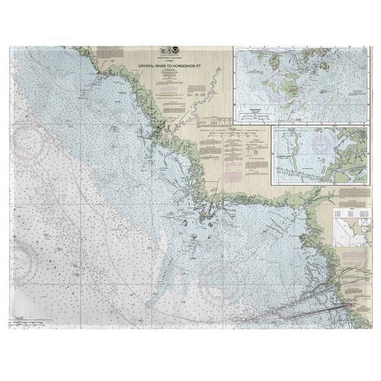 Picture of Betsy Drake PM234 Crystal River to Horseshoe Point, FL Nautical Map Place Mat, 14 x 18 in. - Set of 4