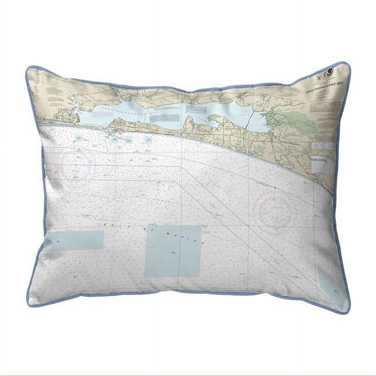 Choctawhatchee Bay, FL Nautical Map Extra Large Zippered Indoor & Outdoor Pillow - 20 x 24 in.
