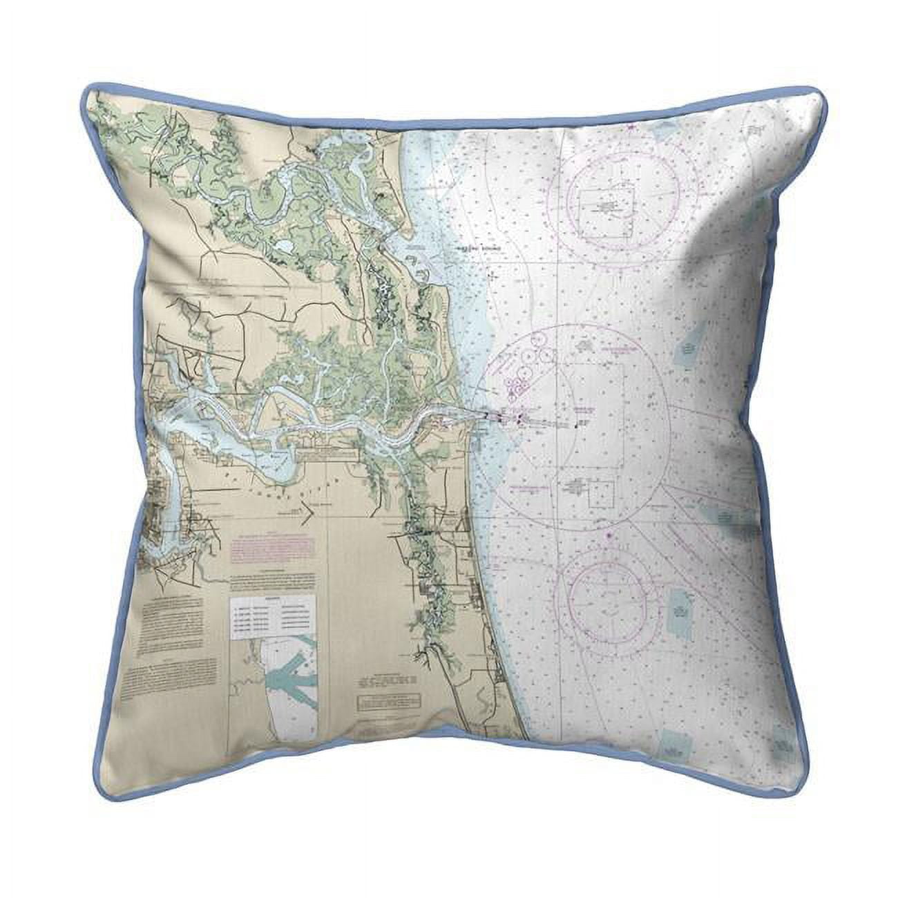 Picture of Betsy Drake HJ11488JB Jacksonville&#44; FL Nautical Map Large Corded Indoor & Outdoor Pillow - 18 x 18 in.