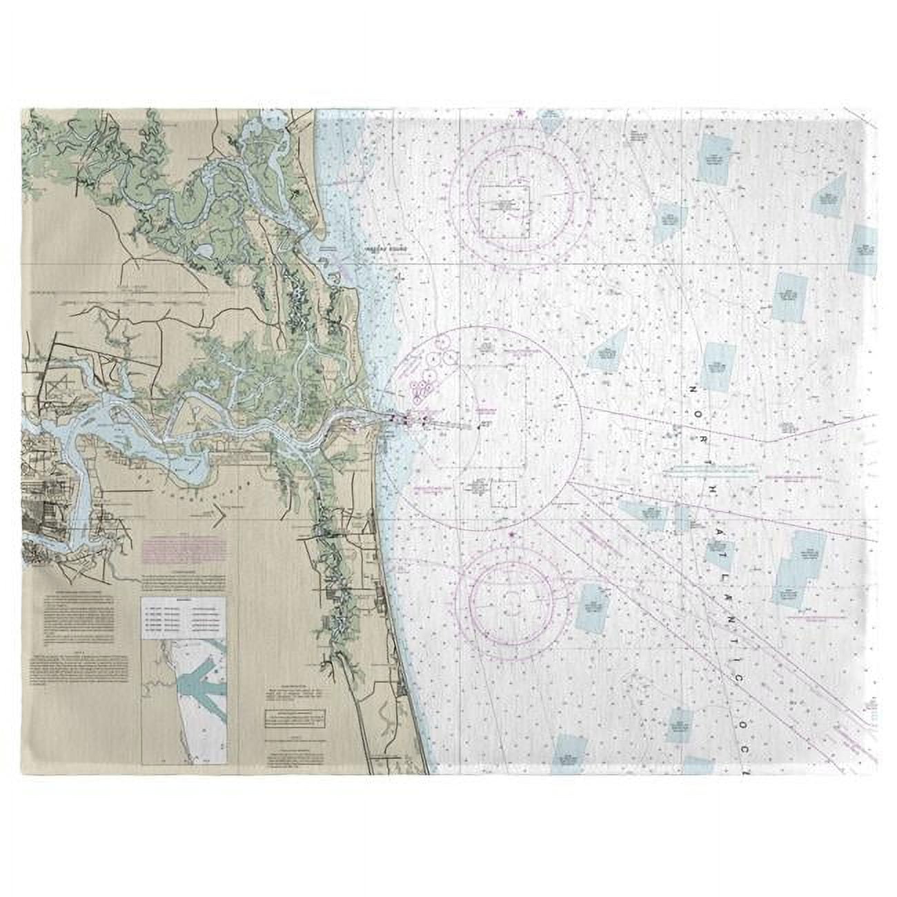 Picture of Betsy Drake PM11488JB Jacksonville, FL Nautical Map Place Mat, 14 x 18 in. - Set of 4