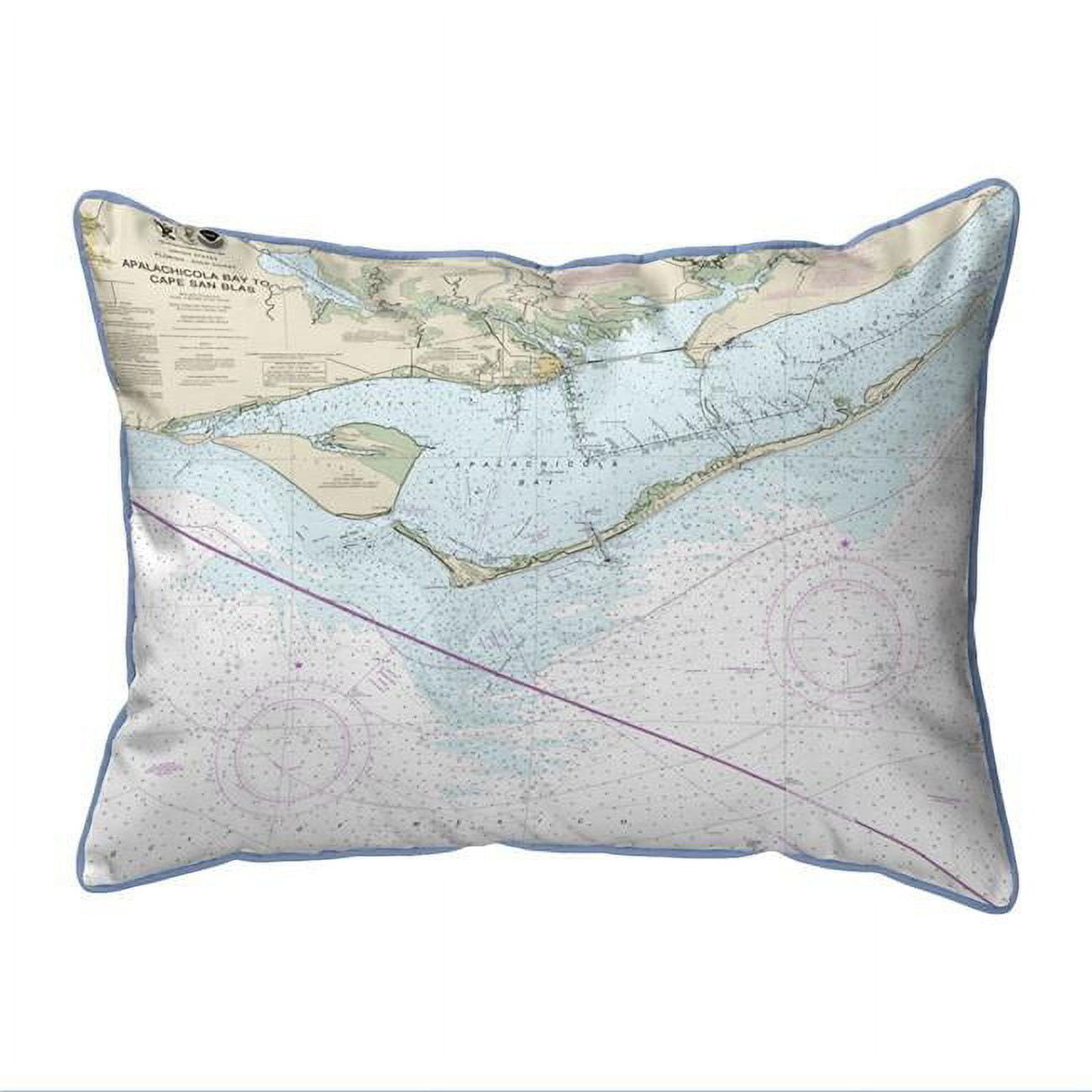 Picture of Betsy Drake HJ11401 St George Island&#44; FL Nautical Map Large Corded Indoor & Outdoor Pillow - 16 x 20 in.