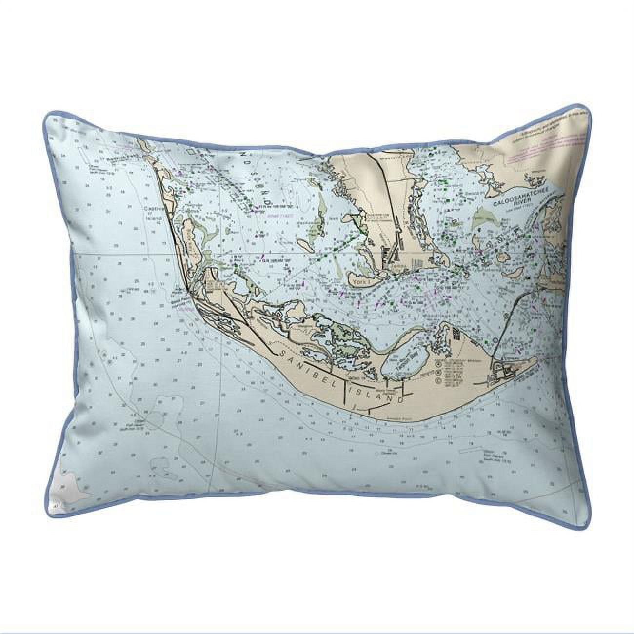 Picture of Betsy Drake HJ11426S Sanibell Island&#44; FL Nautical Map Large Corded Indoor & Outdoor Pillow - 16 x 20 in.