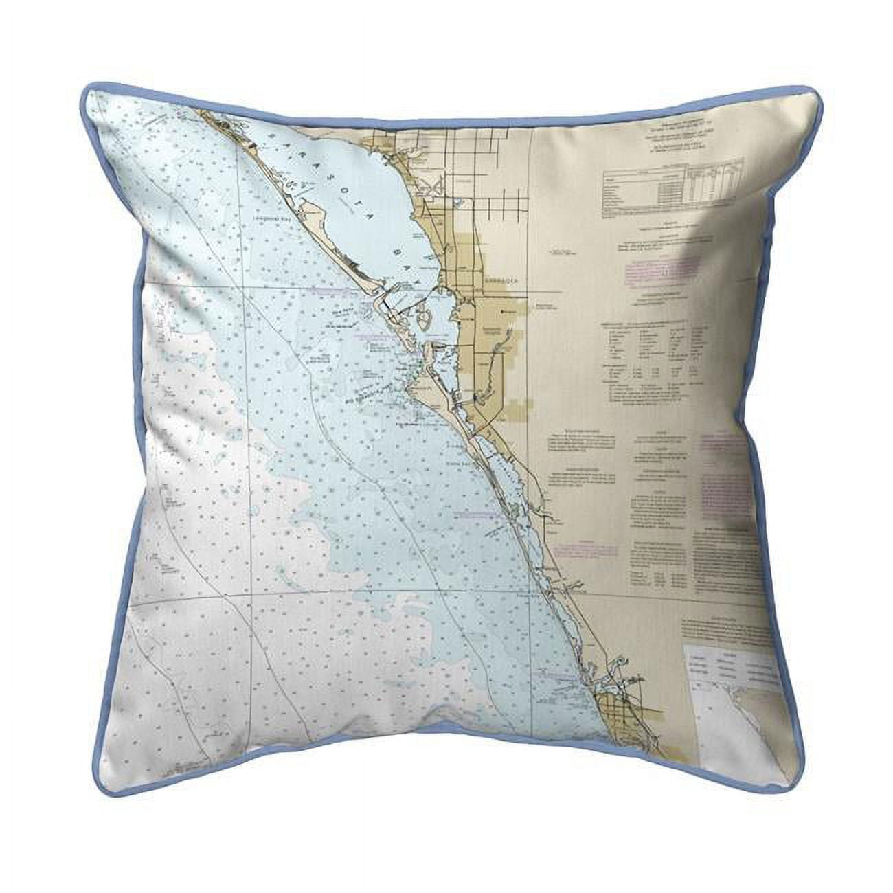 Picture of Betsy Drake HJ11424V Venice&#44; FL Nautical Map Large Corded Indoor & Outdoor Pillow - 18 x 18 in.