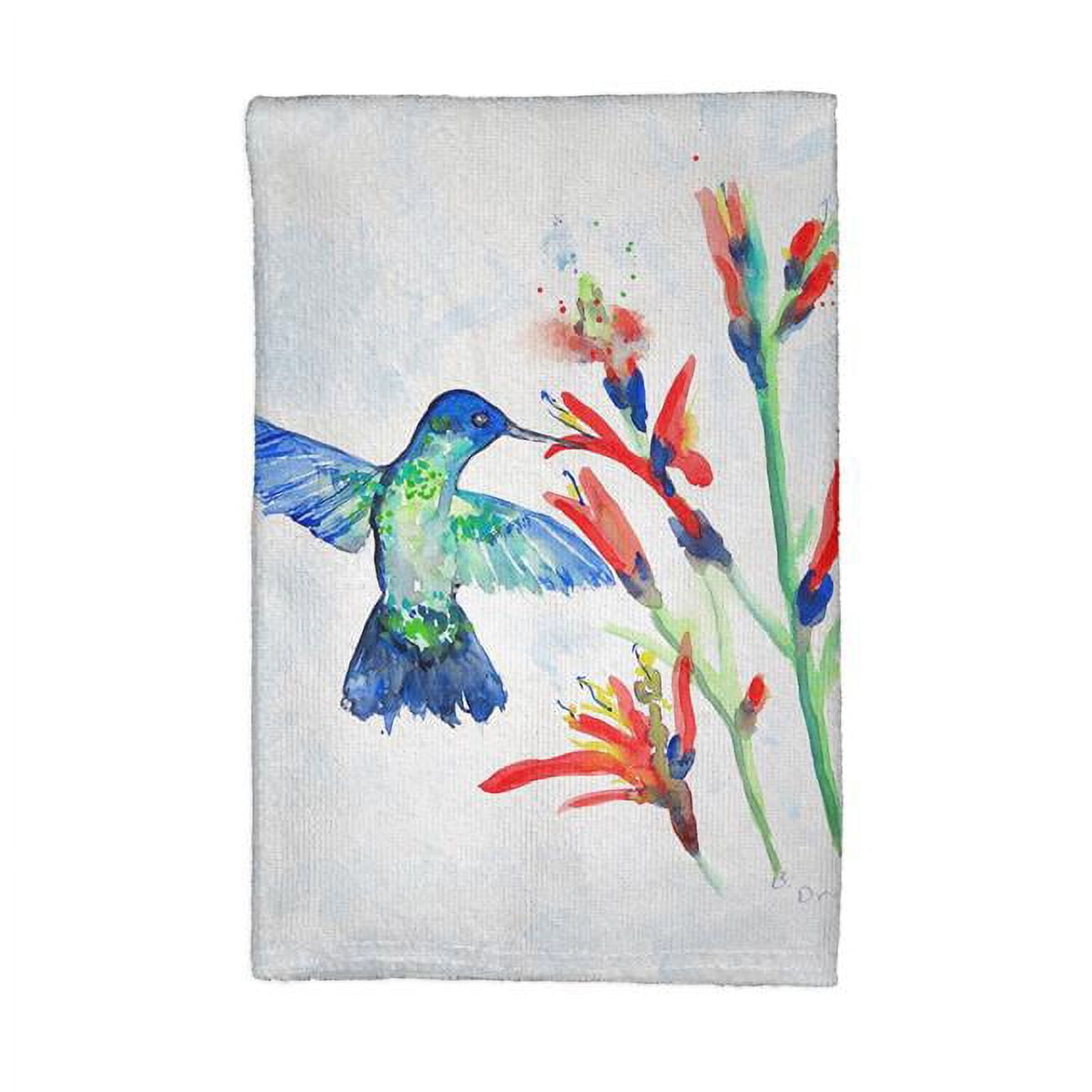 Picture of Betsy Drake KT644 Hummingbird & Fire Plant Kitchen Towel