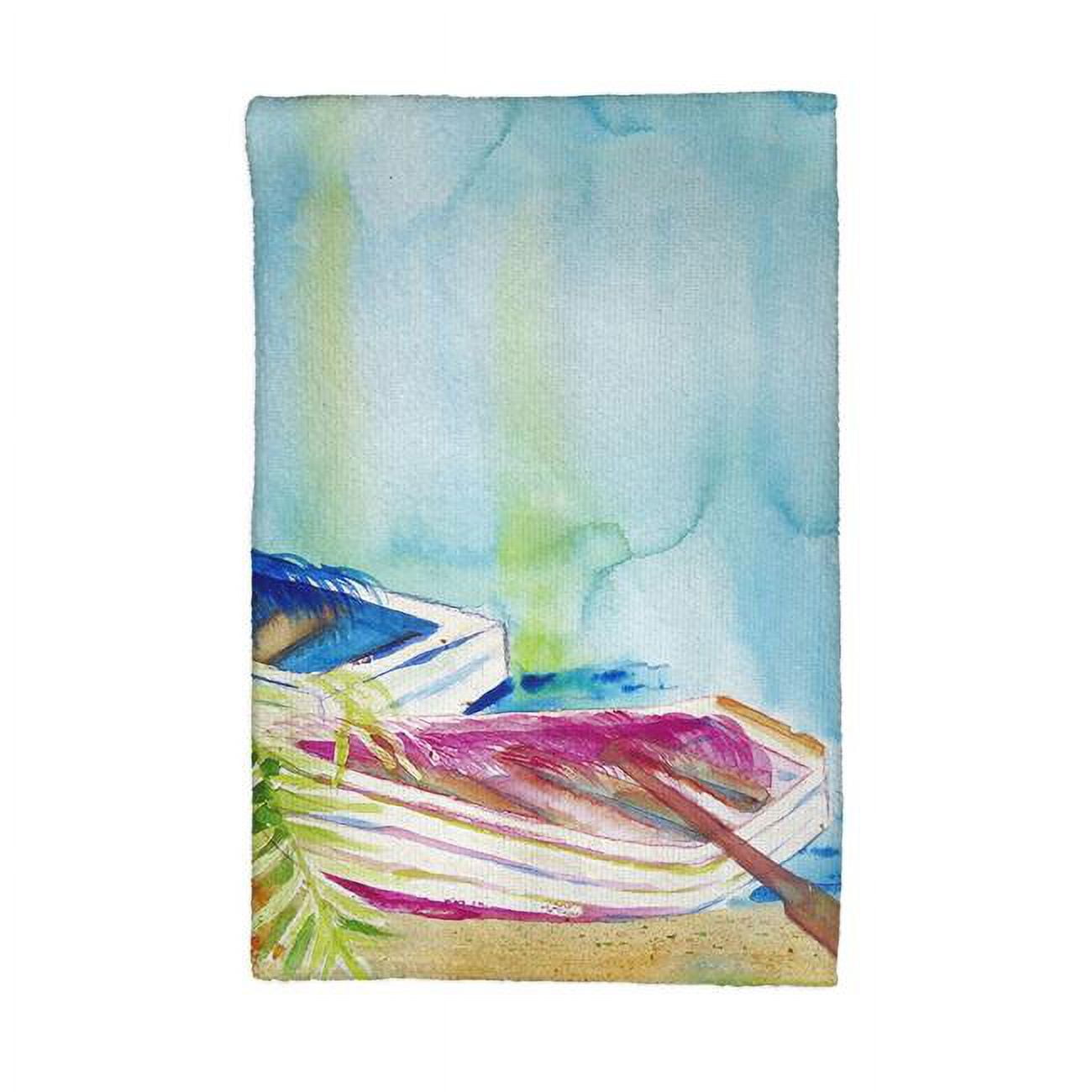 Picture of Betsy Drake KT809 Watercolor Rowboats Kitchen Towel