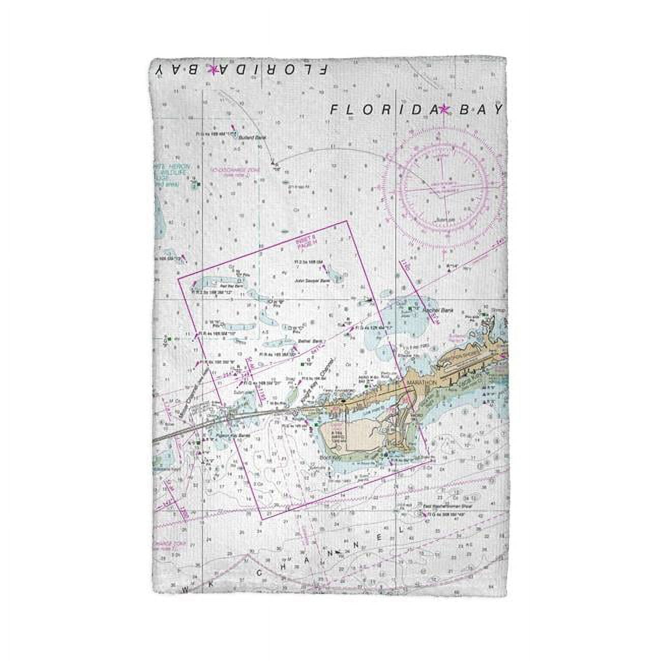 Picture of Betsy Drake KT11451M Miami to Marathon & FLorida Bay, FL Nautical Map Kitchen Towel