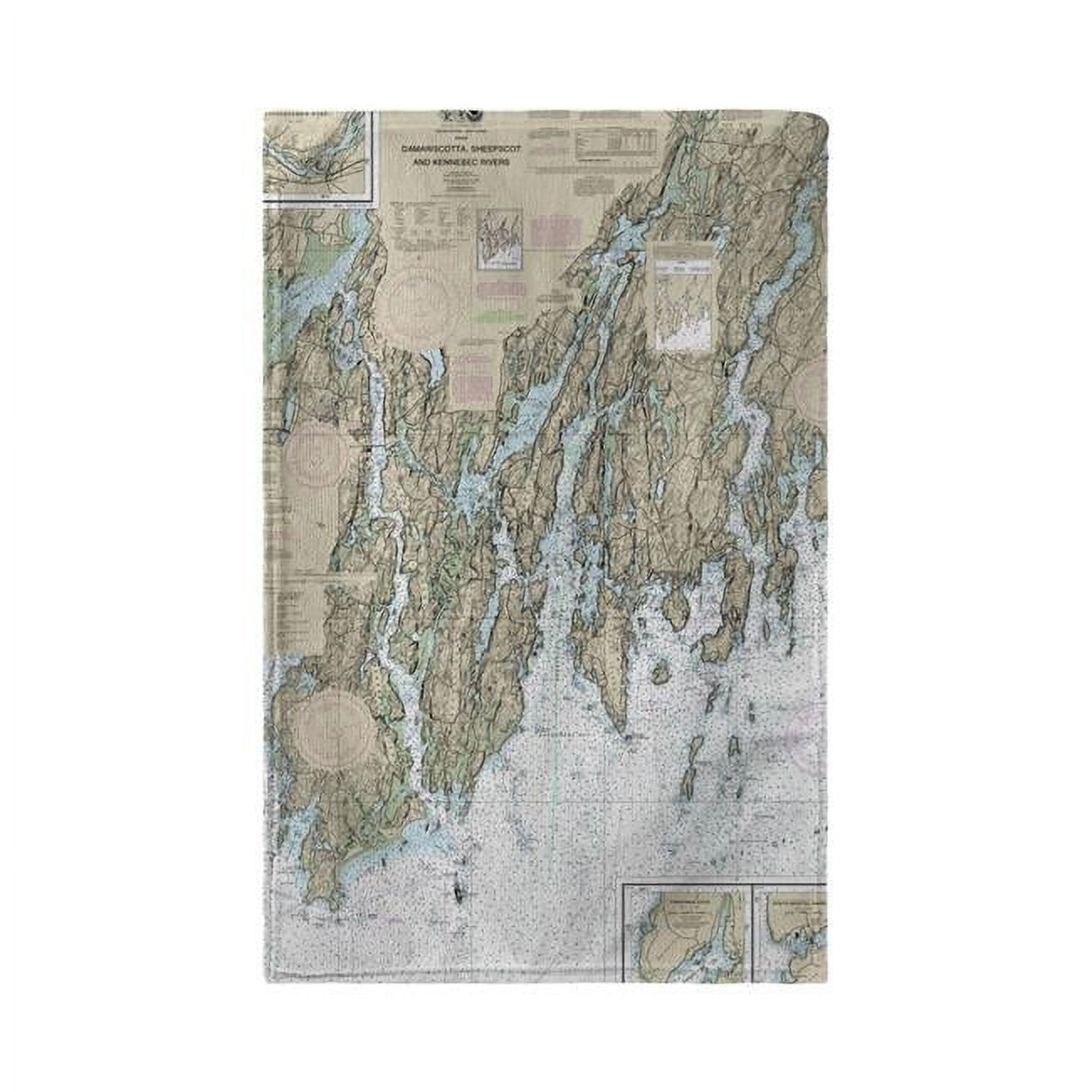 Picture of Betsy Drake KT13293BB Booth Bay, ME Nautical Map Kitchen Towel