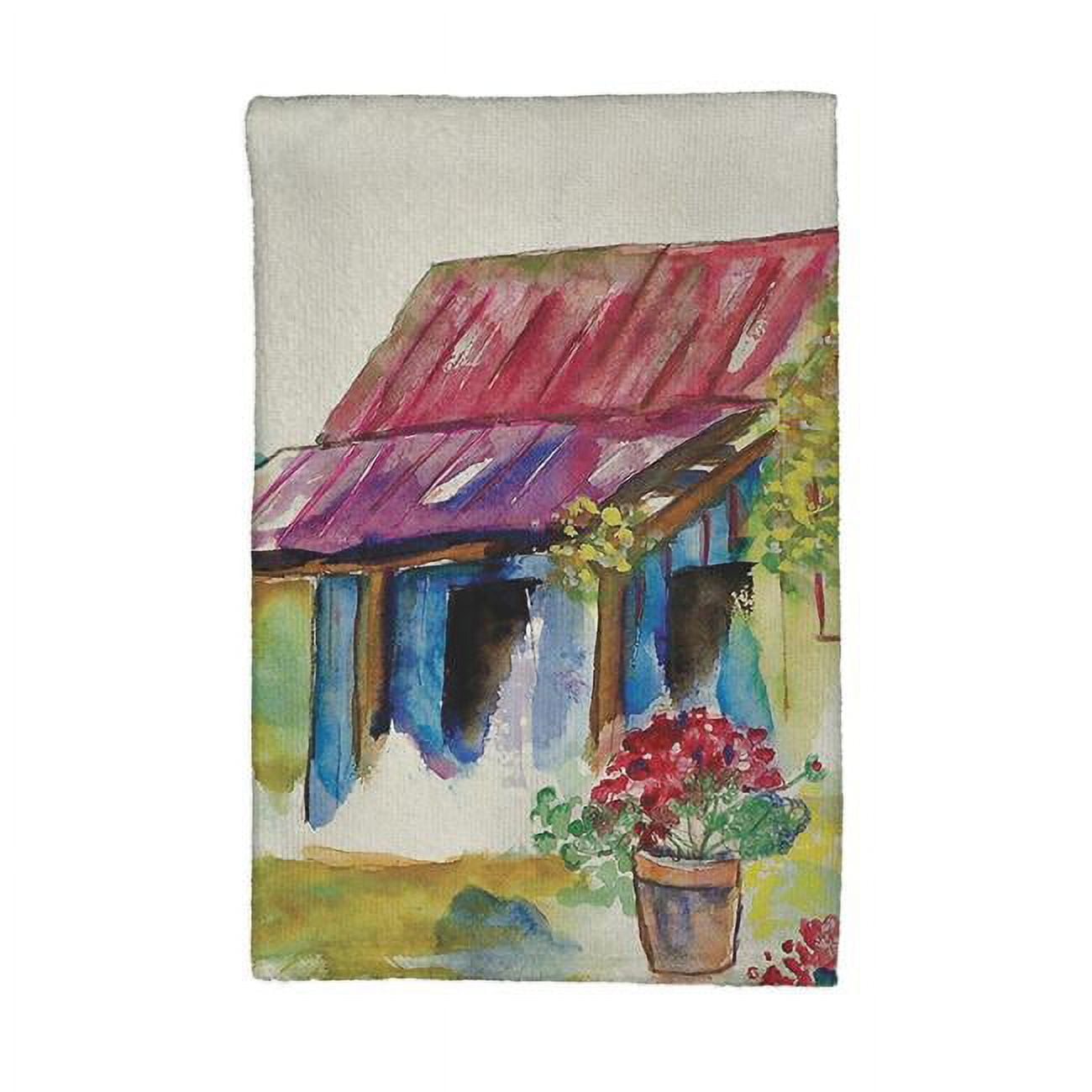 Picture of Betsy Drake KT054 Barn & Geranium Kitchen Towel