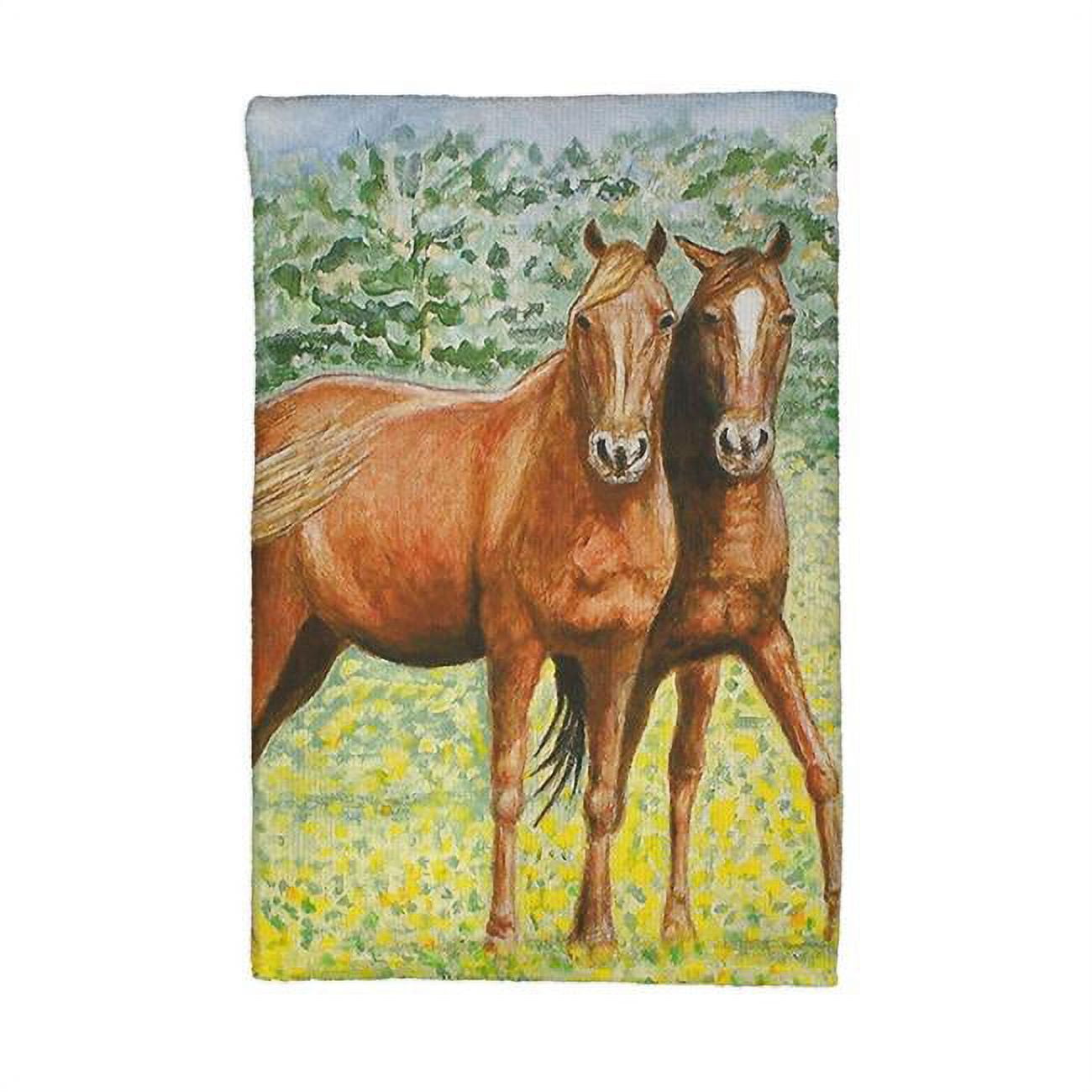 Picture of Betsy Drake KT057 Two Horses Kitchen Towel