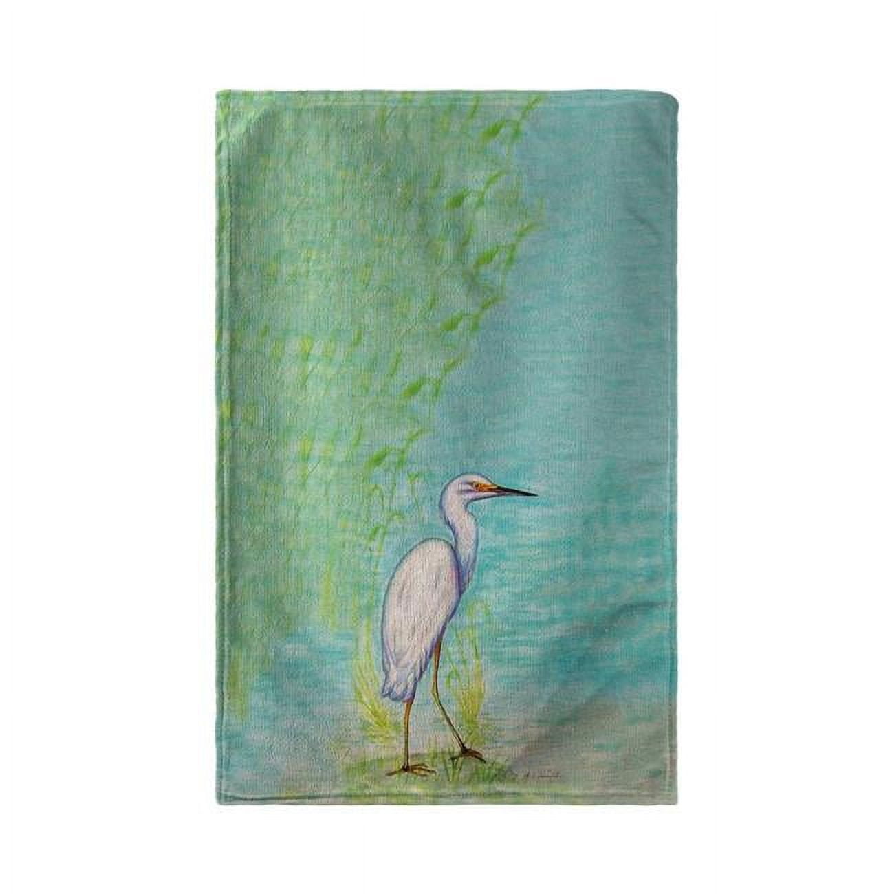 Snowy Egret Beach Towel - 30 x 50 in.