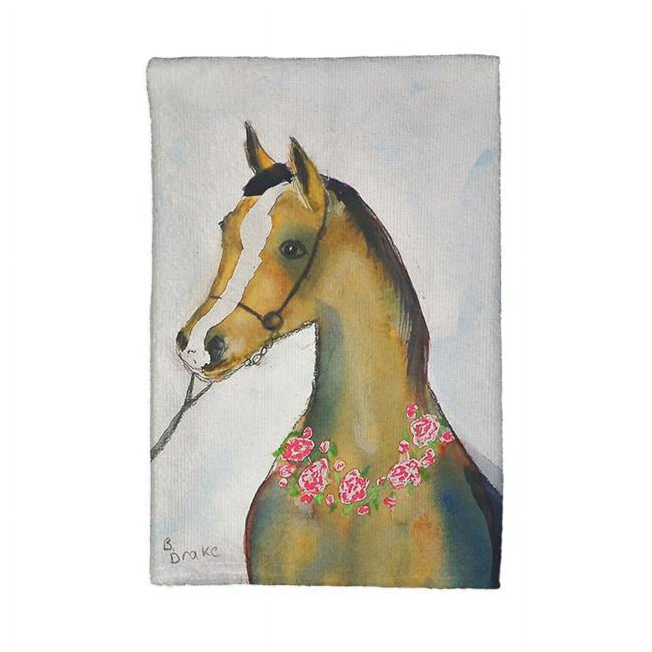 Picture of Betsy Drake KT132 Horse & Garland Kitchen Towel