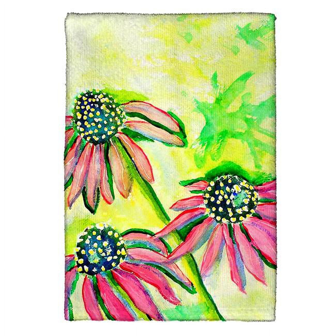 Picture of Betsy Drake KT195 Cone Flowers Kitchen Towel