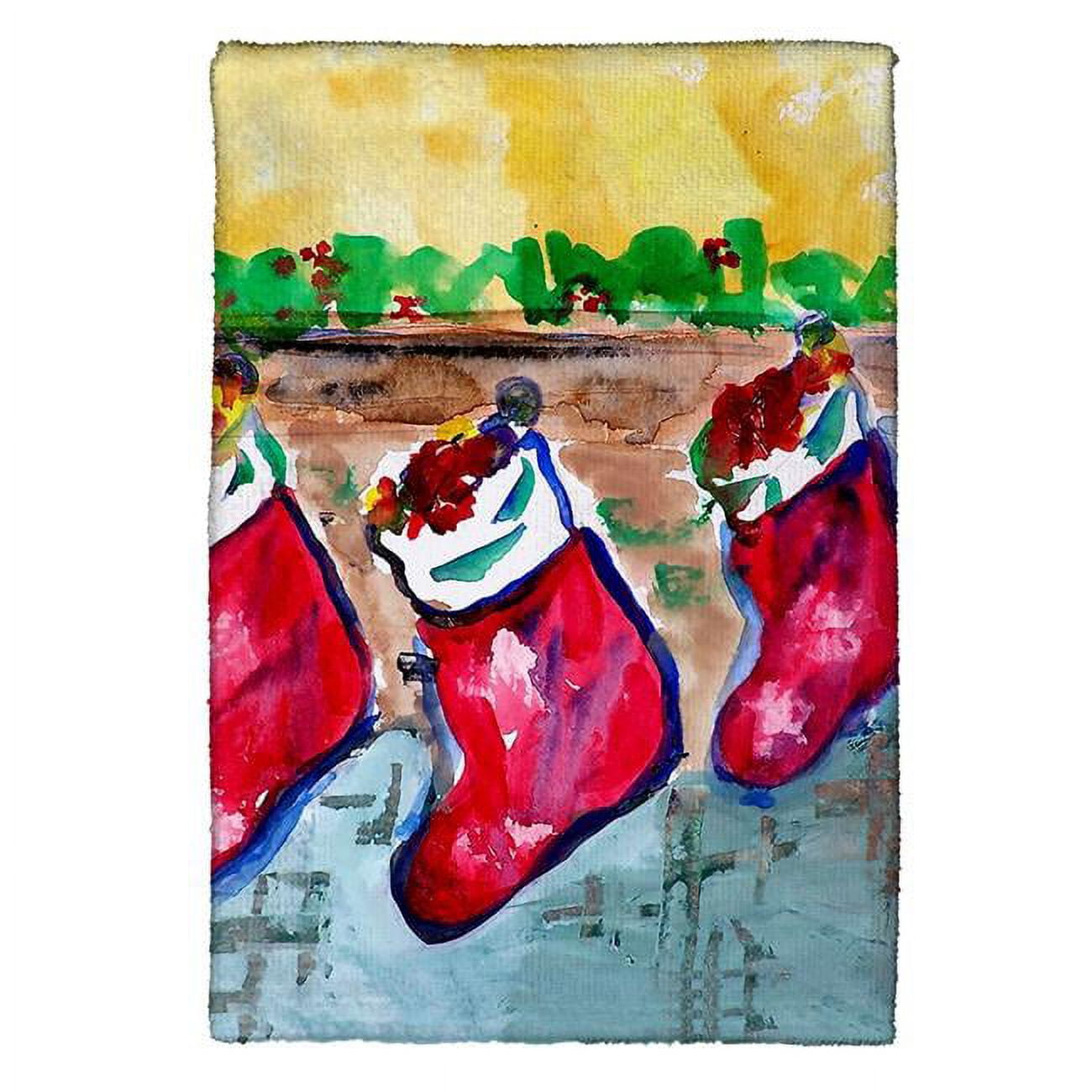 Picture of Betsy Drake KT279 Christmas Stockings Kitchen Towel