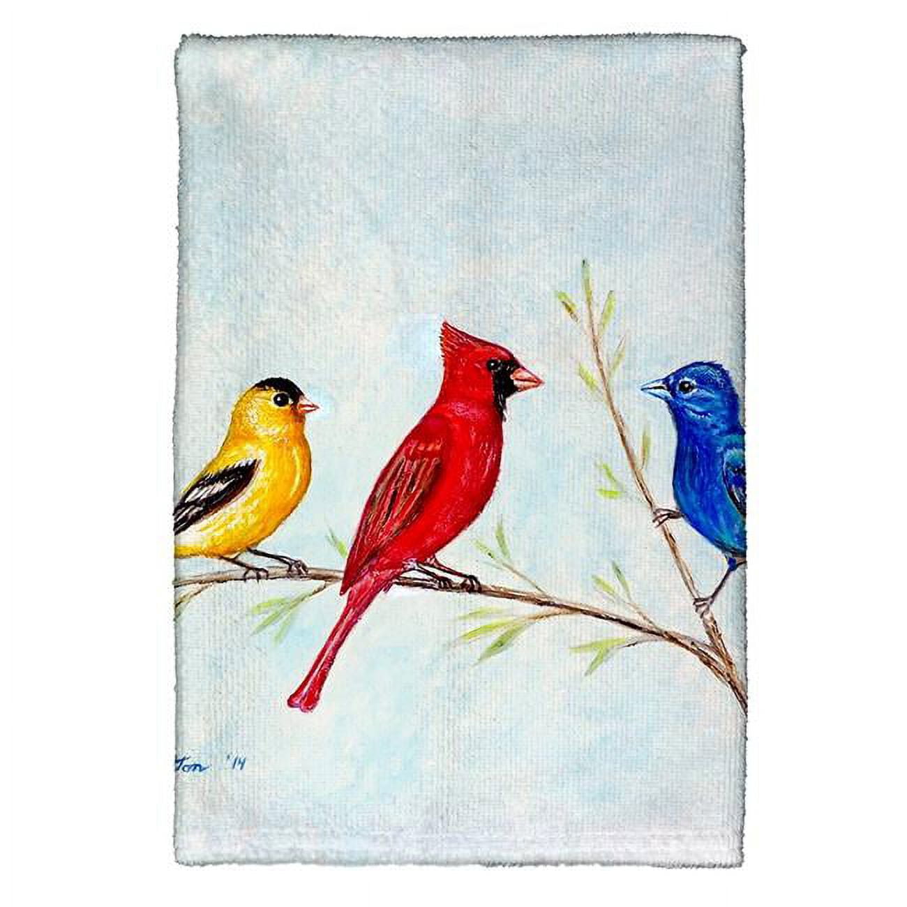 Picture of Betsy Drake KT298 Three Birds Kitchen Towel