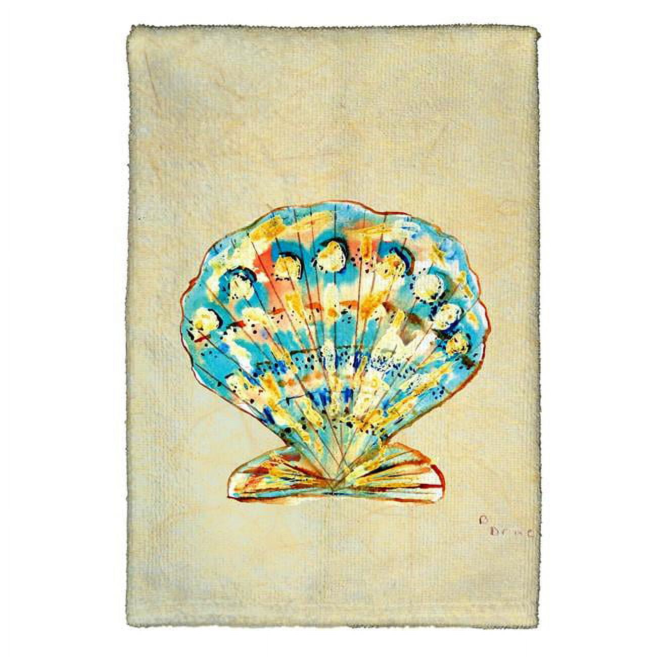 Picture of Betsy Drake KT304 Teal Scallop Shell Kitchen Towel