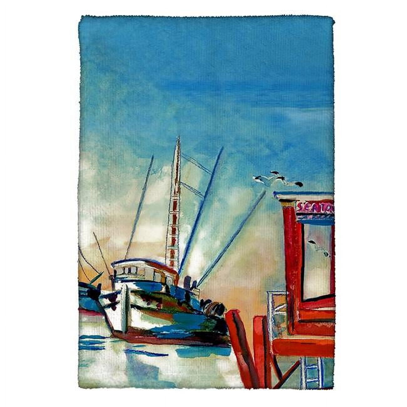Picture of Betsy Drake KT308 Shrimp Boat Kitchen Towel
