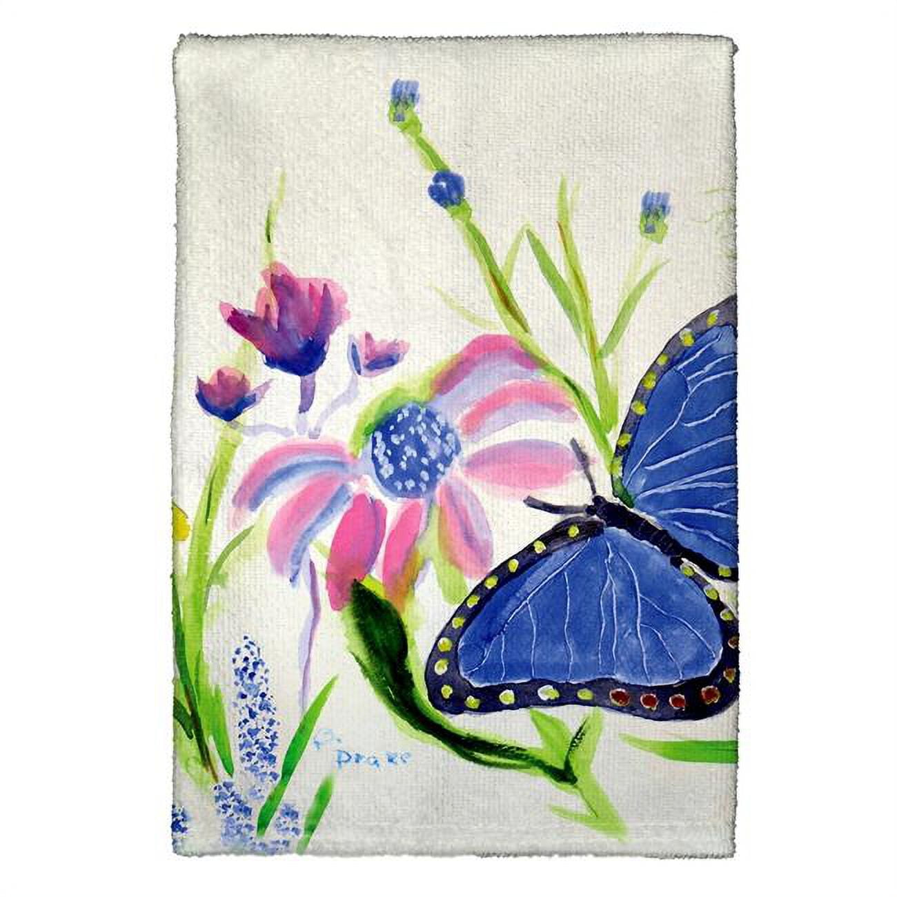Picture of Betsy Drake KT349 Blue Morpho Kitchen Towel