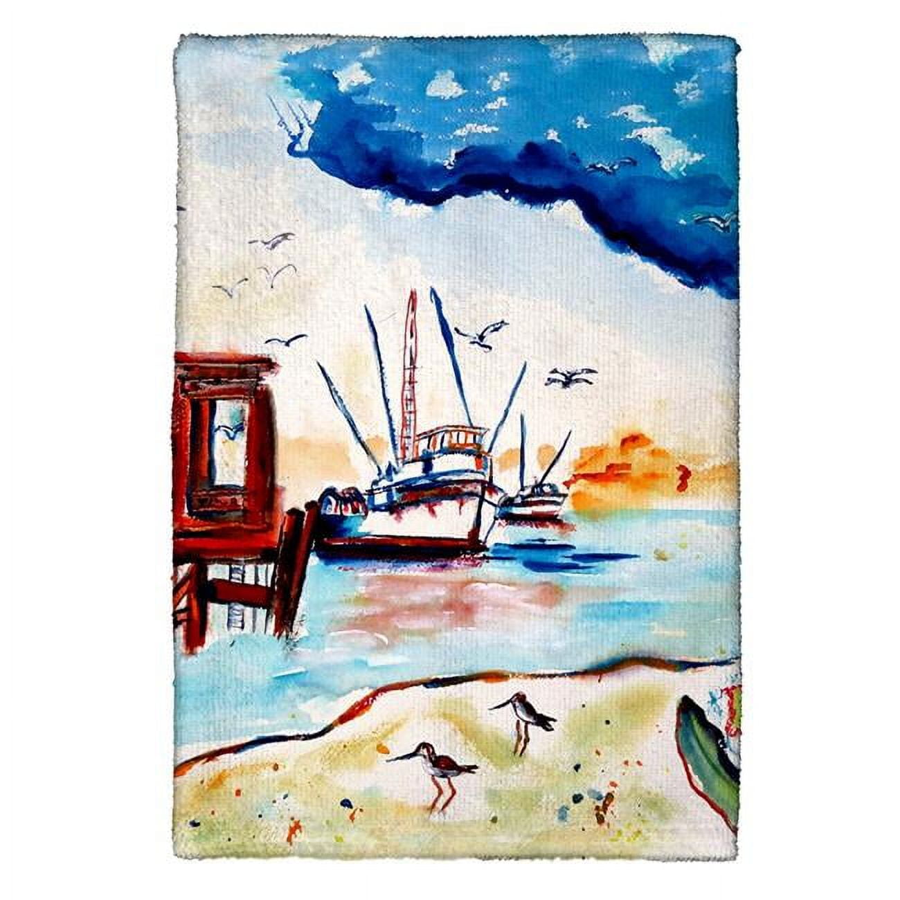 Picture of Betsy Drake KT488 Dock & Shrimp Kitchen Towel