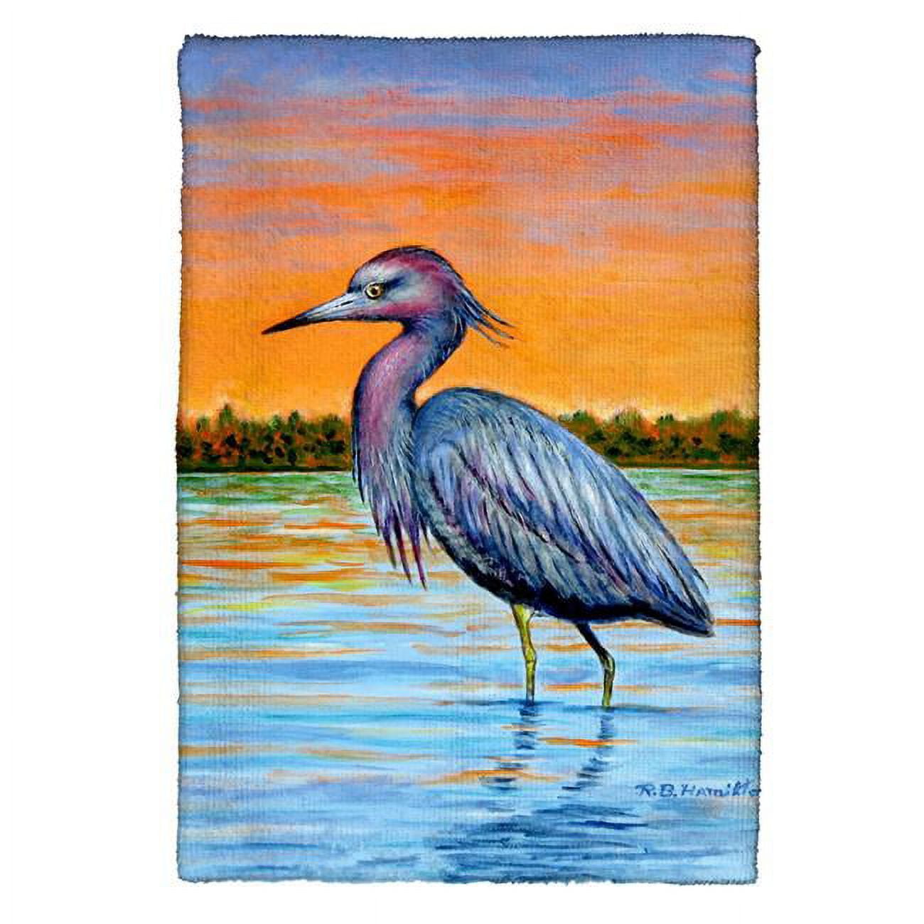 Picture of Betsy Drake KT493 Heron & Sunset Kitchen Towel