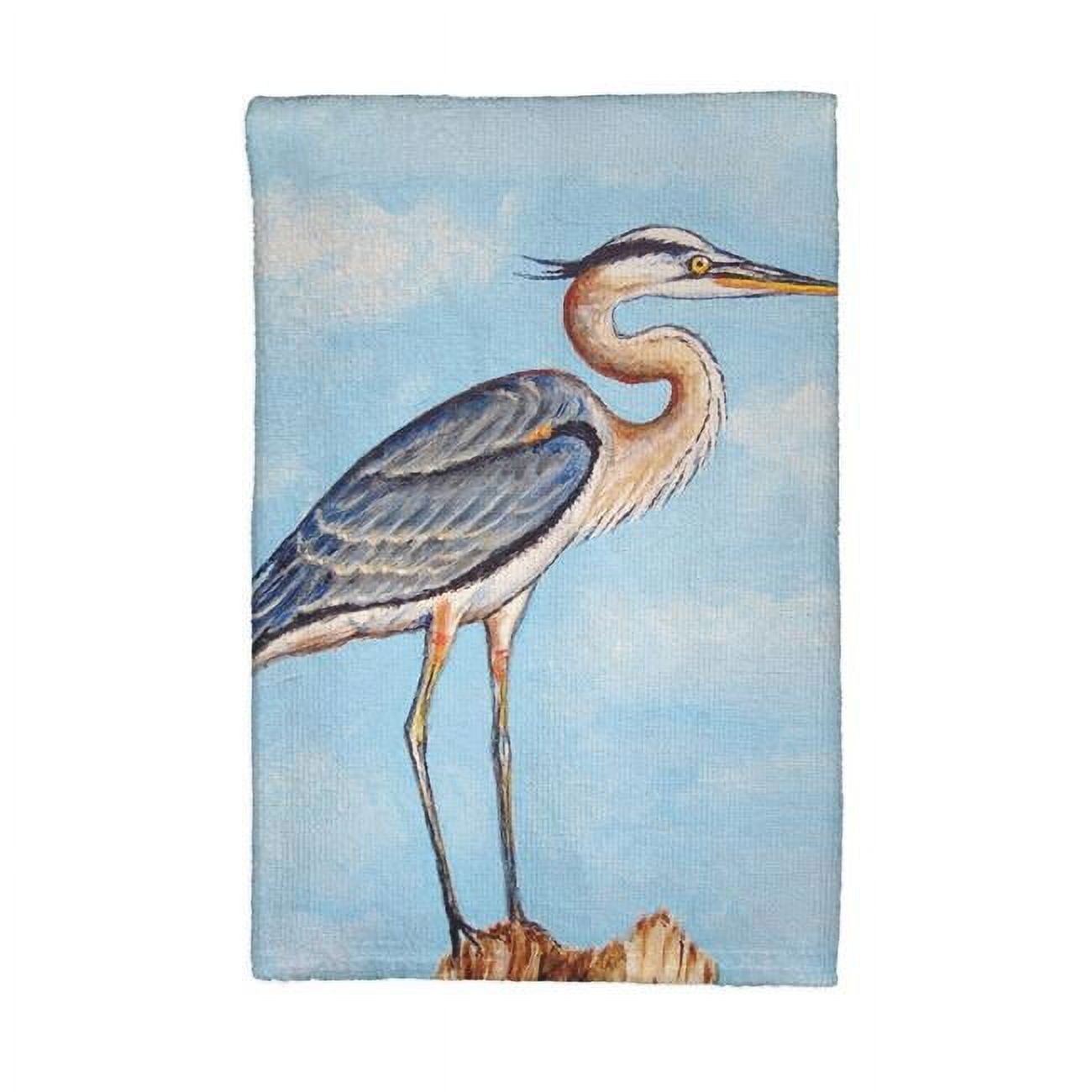 Picture of Betsy Drake KT627 Blue Heron on Stump Kitchen Towel