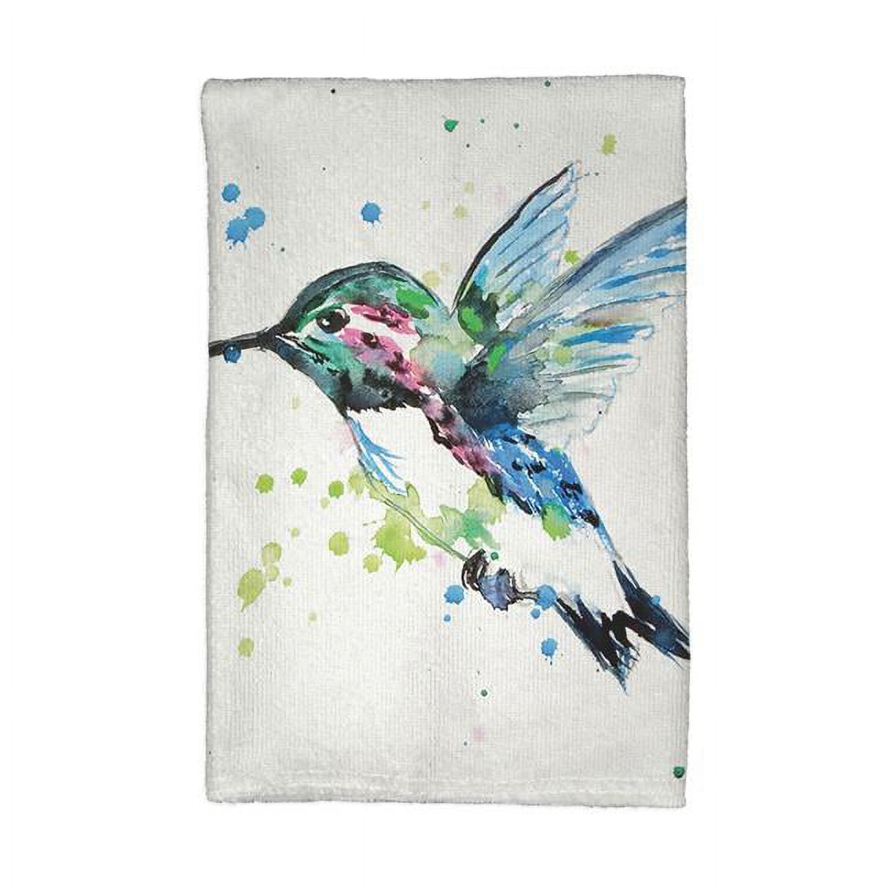 Picture of Betsy Drake KT635 Green Hummingbird Kitchen Towel