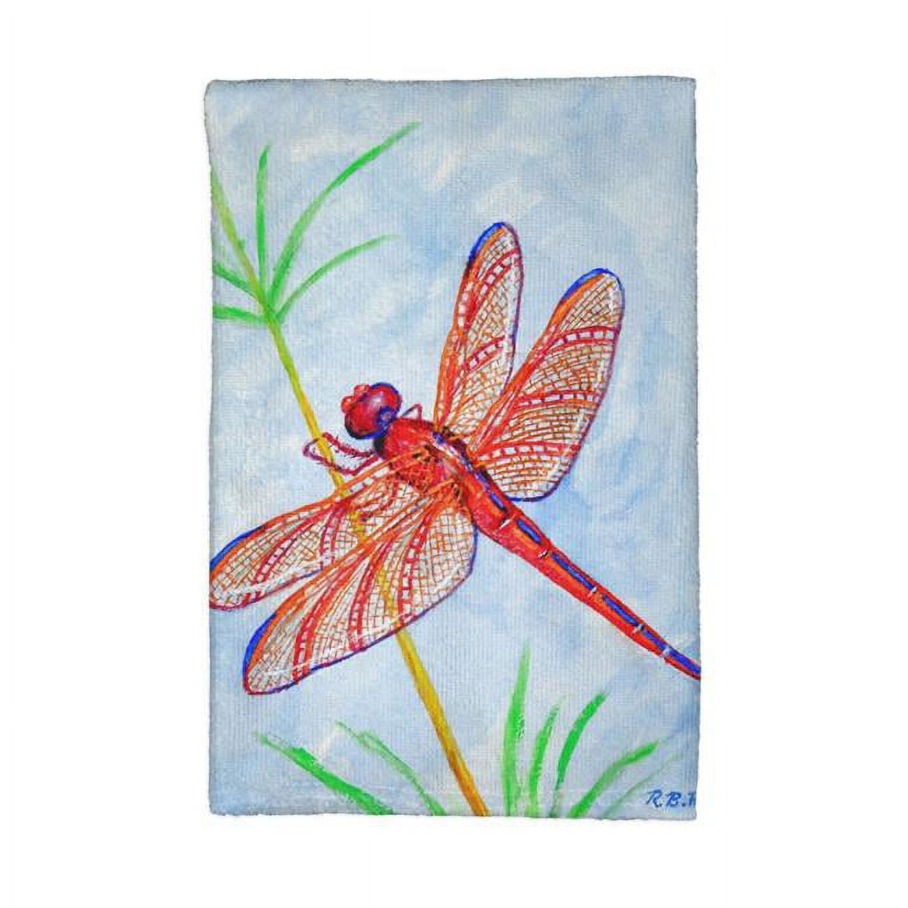 Picture of Betsy Drake KT773 Red Dragonfly Kitchen Towel