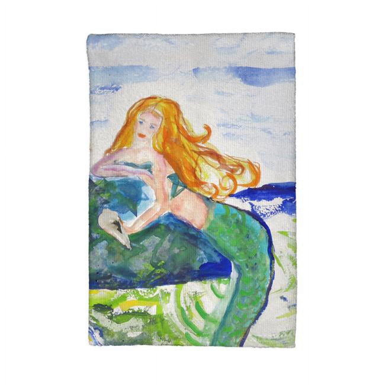 Picture of Betsy Drake KT805 Mermaid on Rock Kitchen Towel