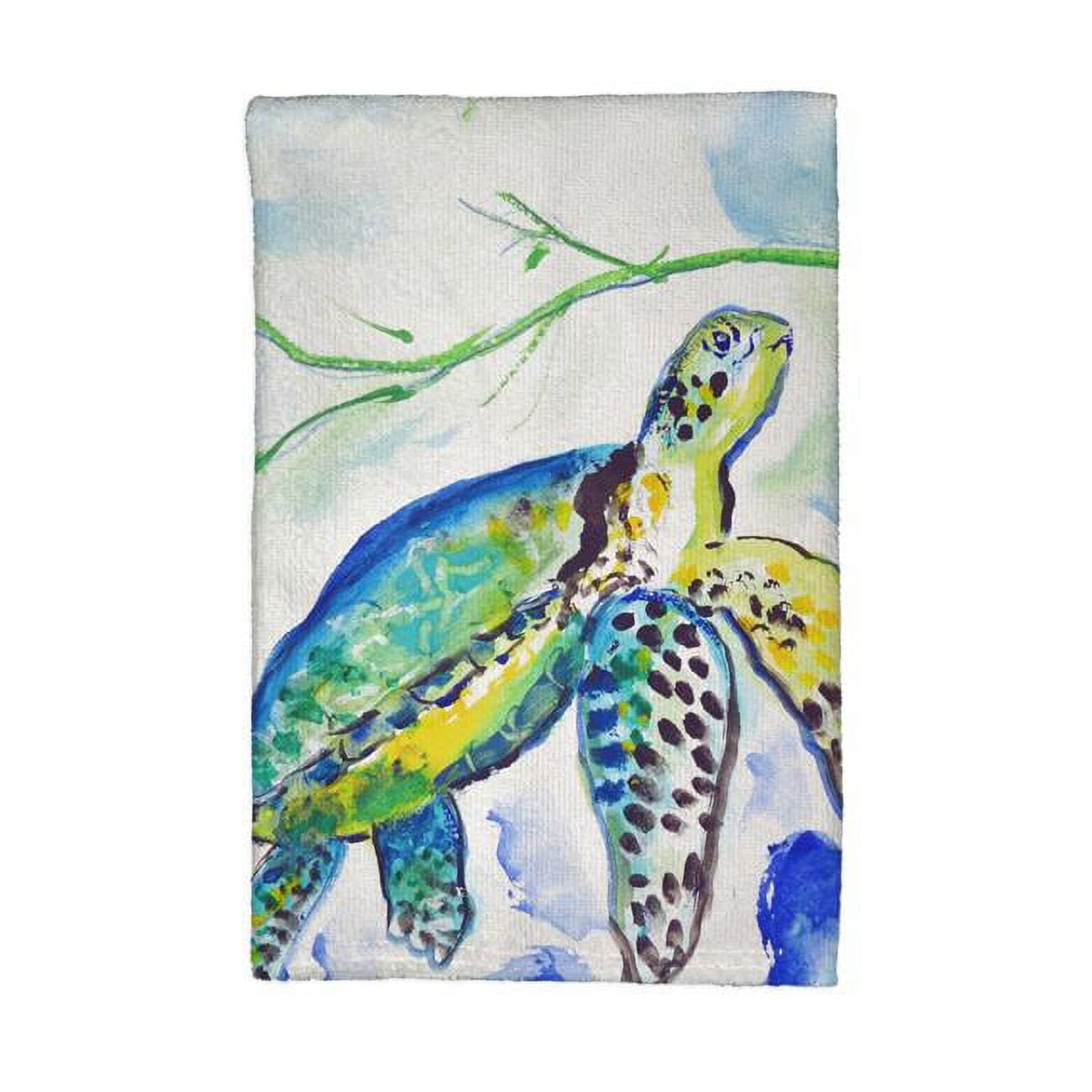 Picture of Betsy Drake KT833 Yellow Sea Turtle Kitchen Towel