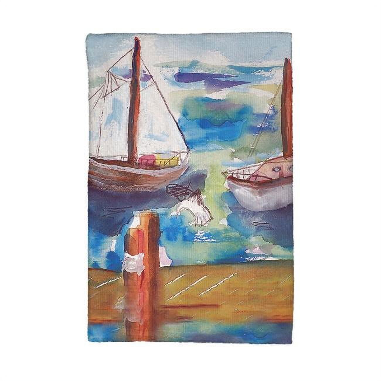 Picture of Betsy Drake KT933 Two Sailboats Kitchen Towel