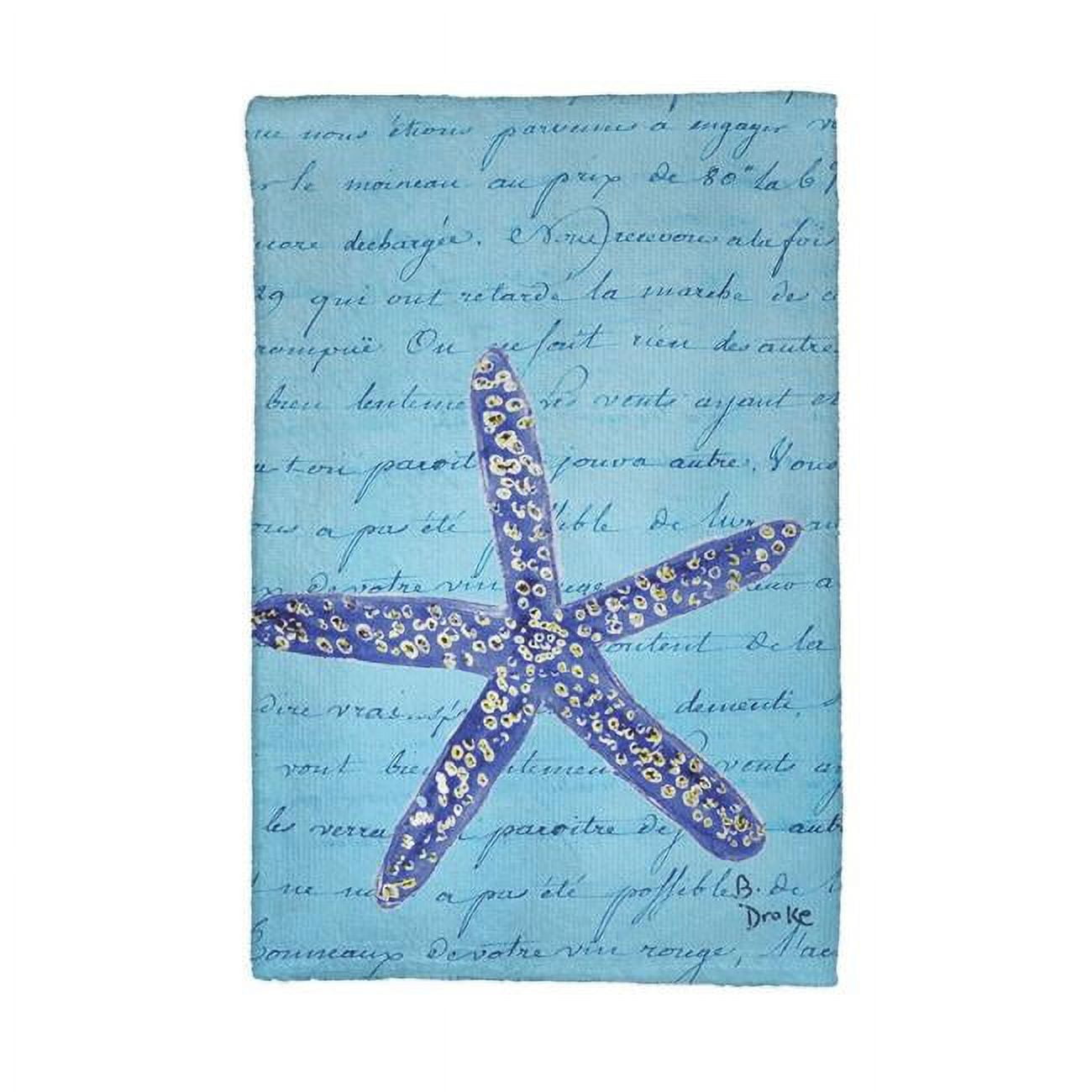 Picture of Betsy Drake KT991 Blue Starfish Kitchen Towel