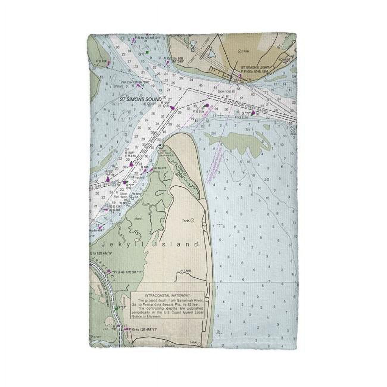 Picture of Betsy Drake KT11506 St Simons Sound, GA Nautical Map Kitchen Towel