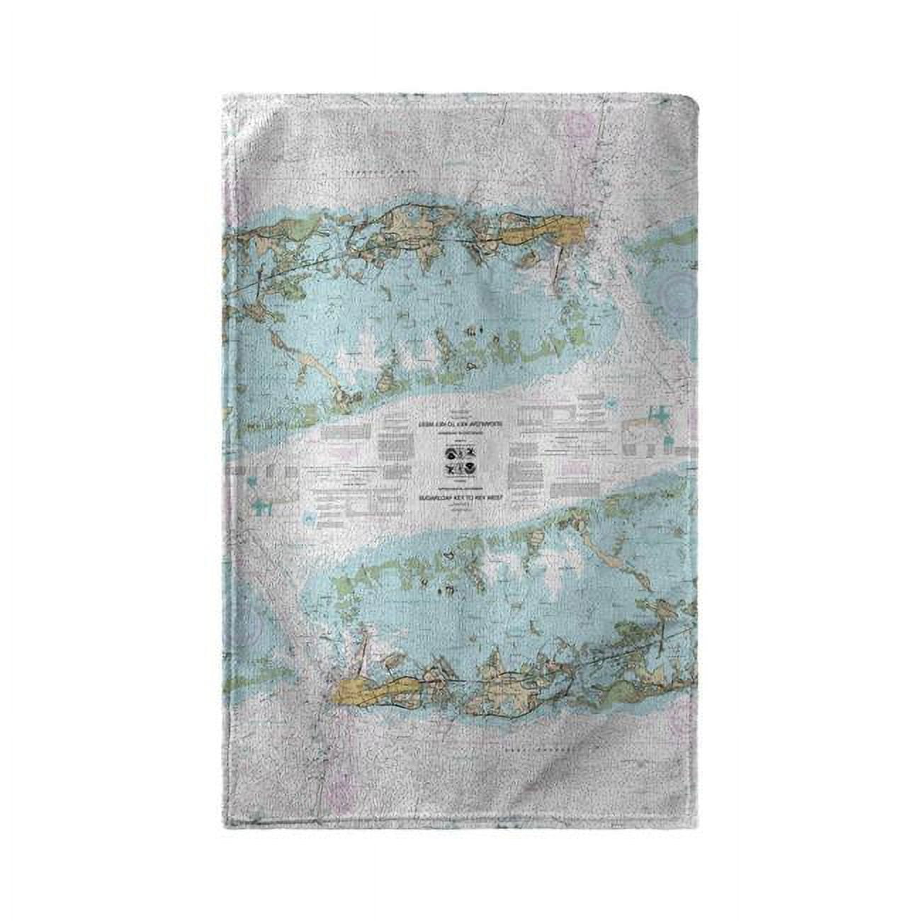 Sugarloaf Key to Key West, FL Nautical Map Beach Towel - 30 x 50 in.