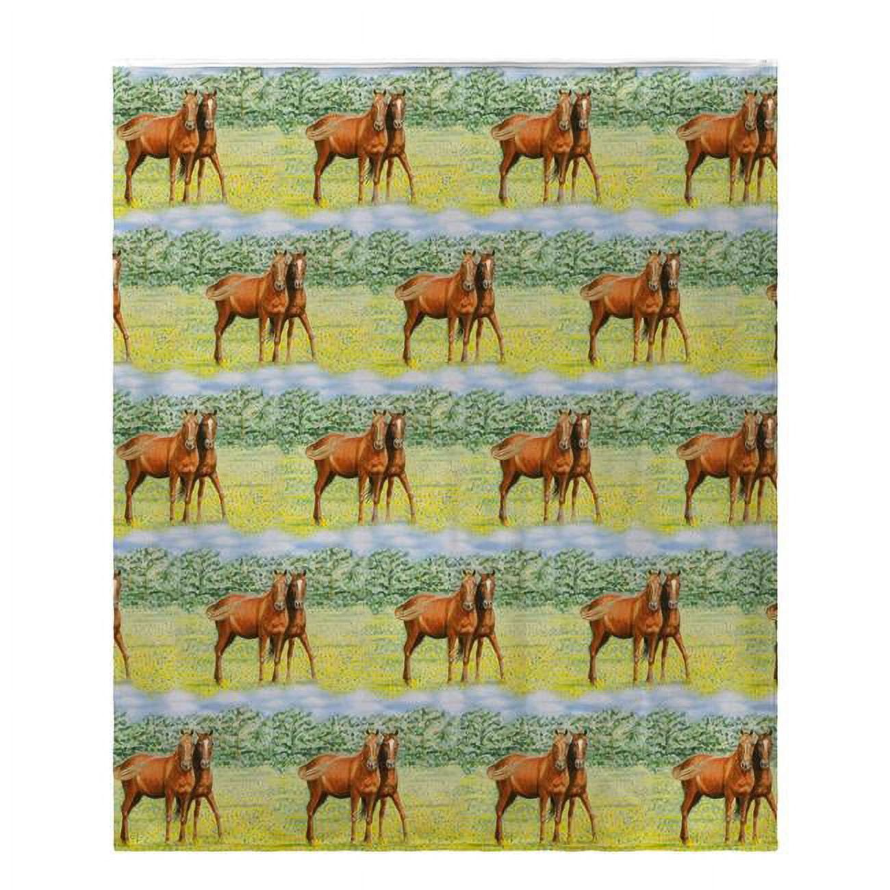 Picture of Betsy Drake BK057 Two Horses Fleece Throw