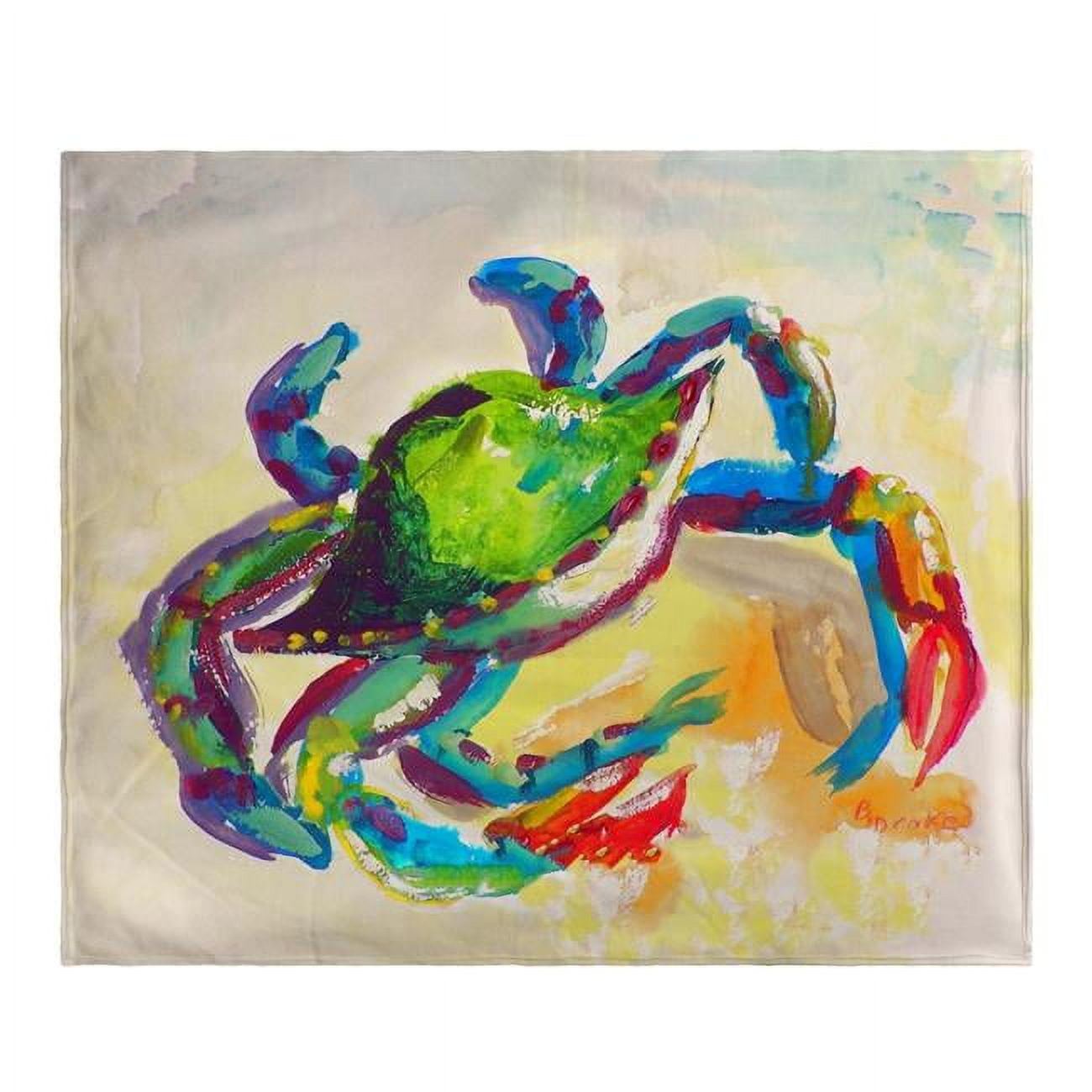 Picture of Betsy Drake BK267 Teal Crab Fleece Throw