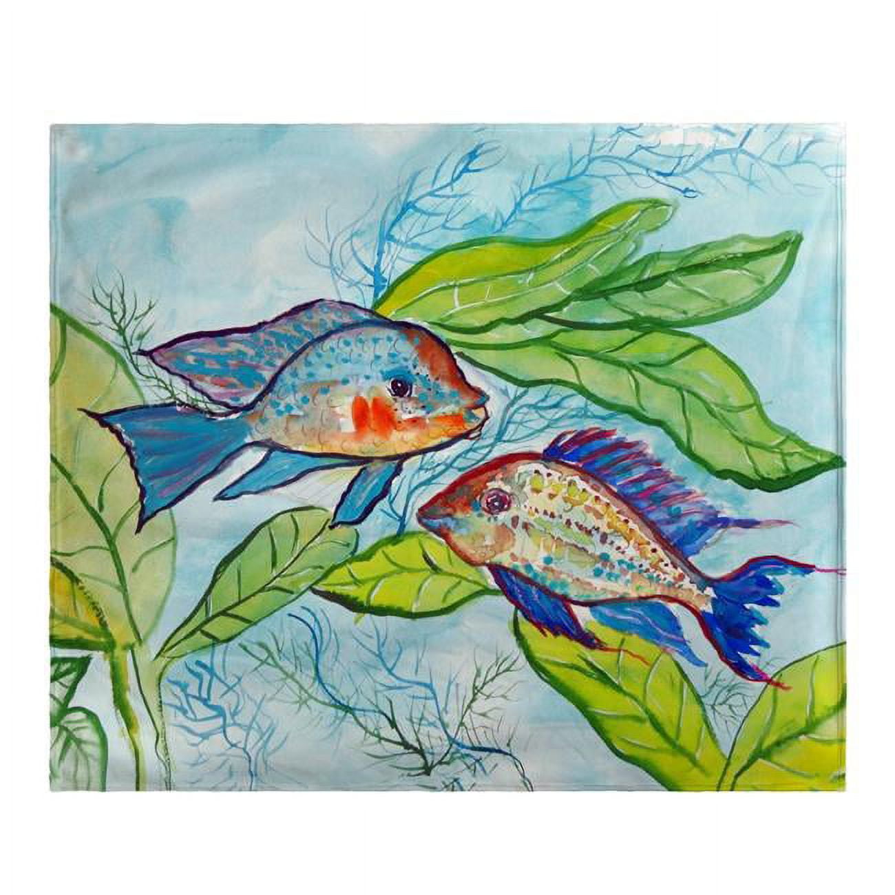 Picture of Betsy Drake BK642 Pair of Fish Fleece Throw