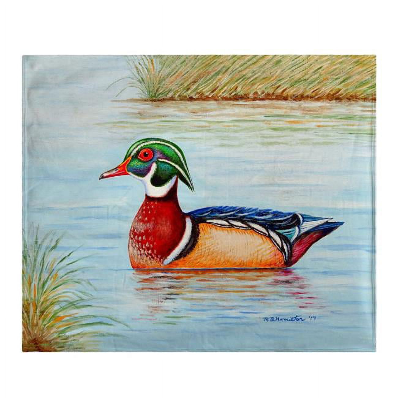 Picture of Betsy Drake BK652 Male Wood Duck Fleece Throw